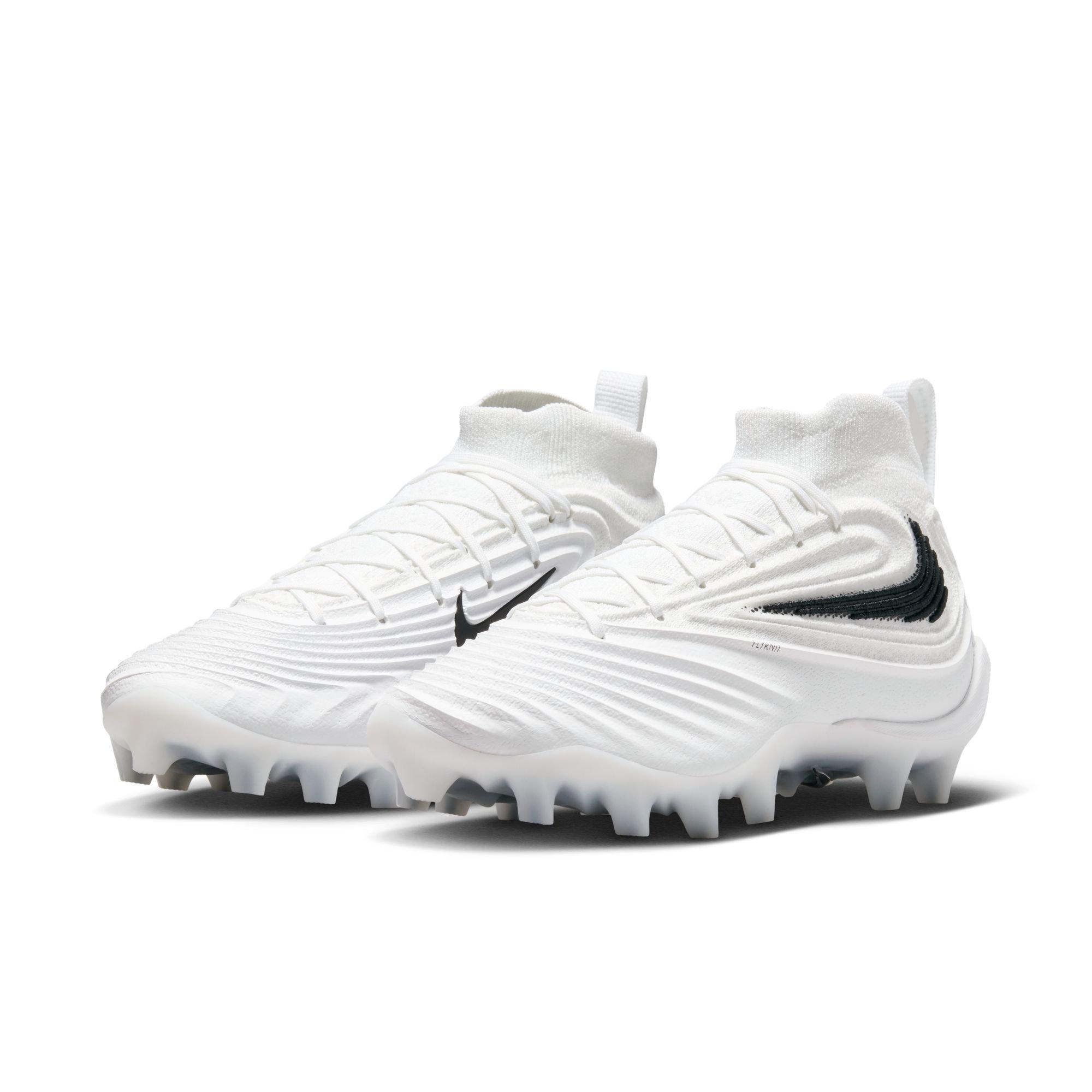 Nike Alpha Menace 5 Elite "White/Black" Men's Football Cleat - WHITE/BLACK Thumbnail View 4