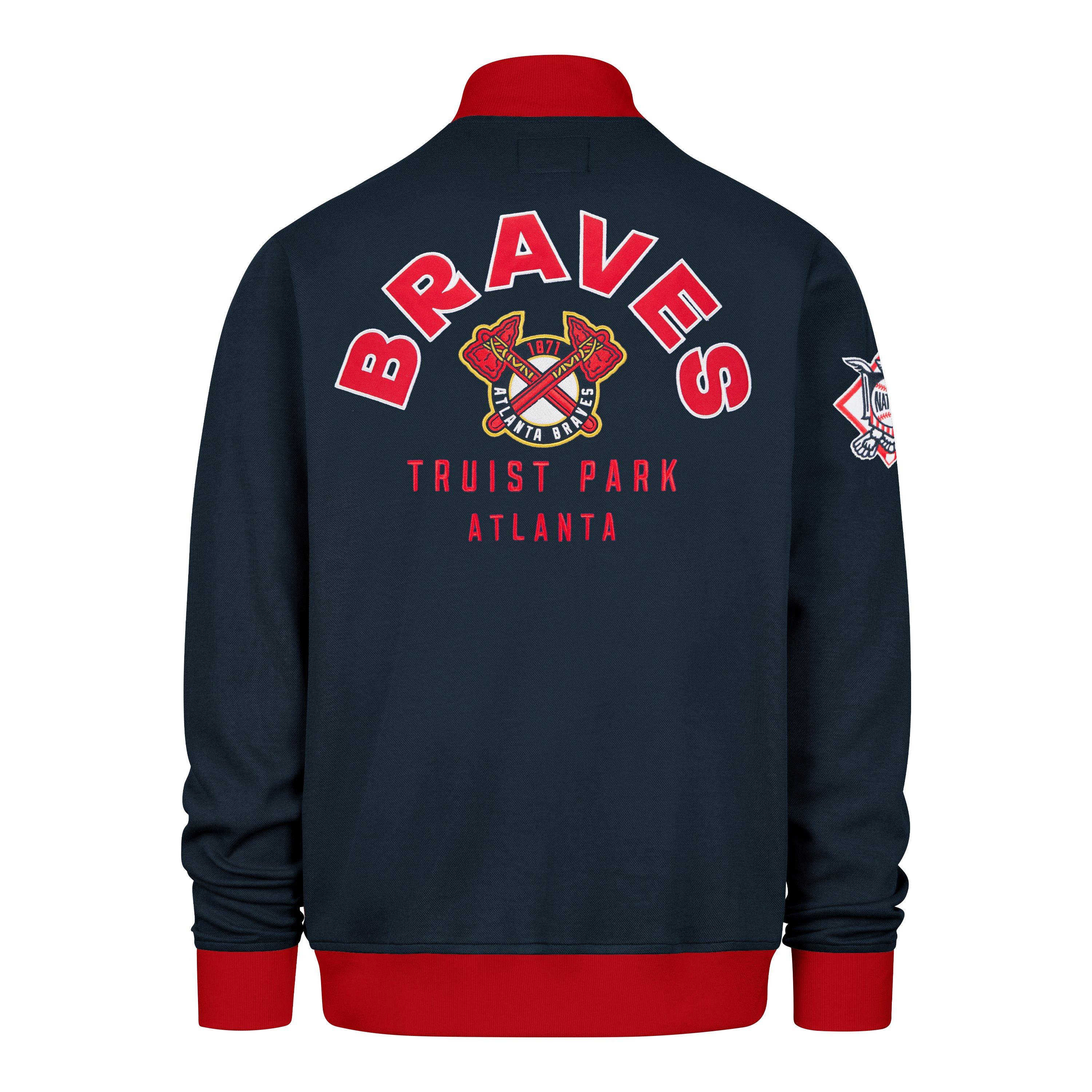 '47 Atlanta Braves Pique Track Jacket-Navy - NAVY Thumbnail View 2