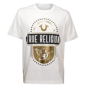 True Religion Men's Heritage Gold Foil Tee - White