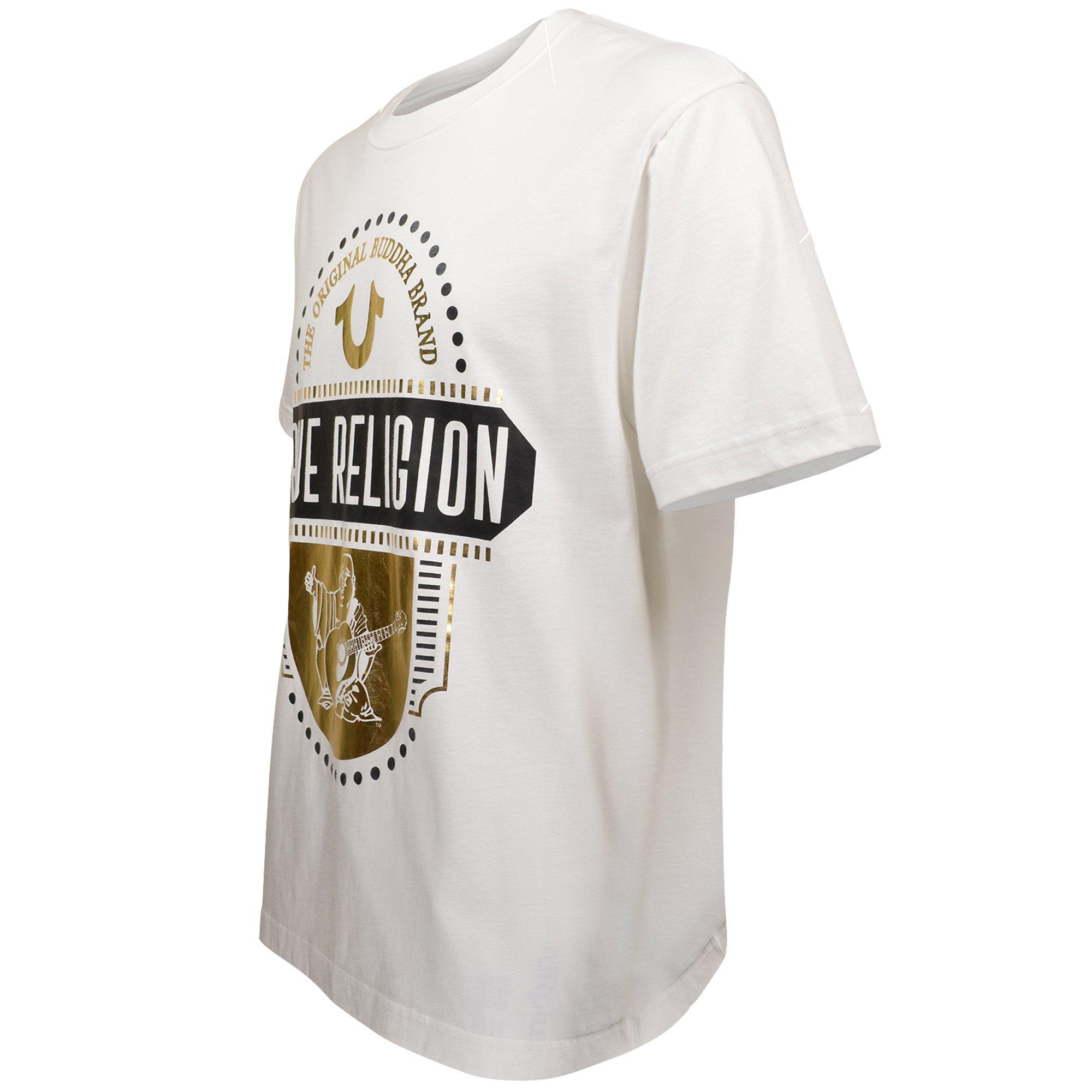 True Religion Men's Heritage Gold Foil Tee - White - WHITE Thumbnail View 3