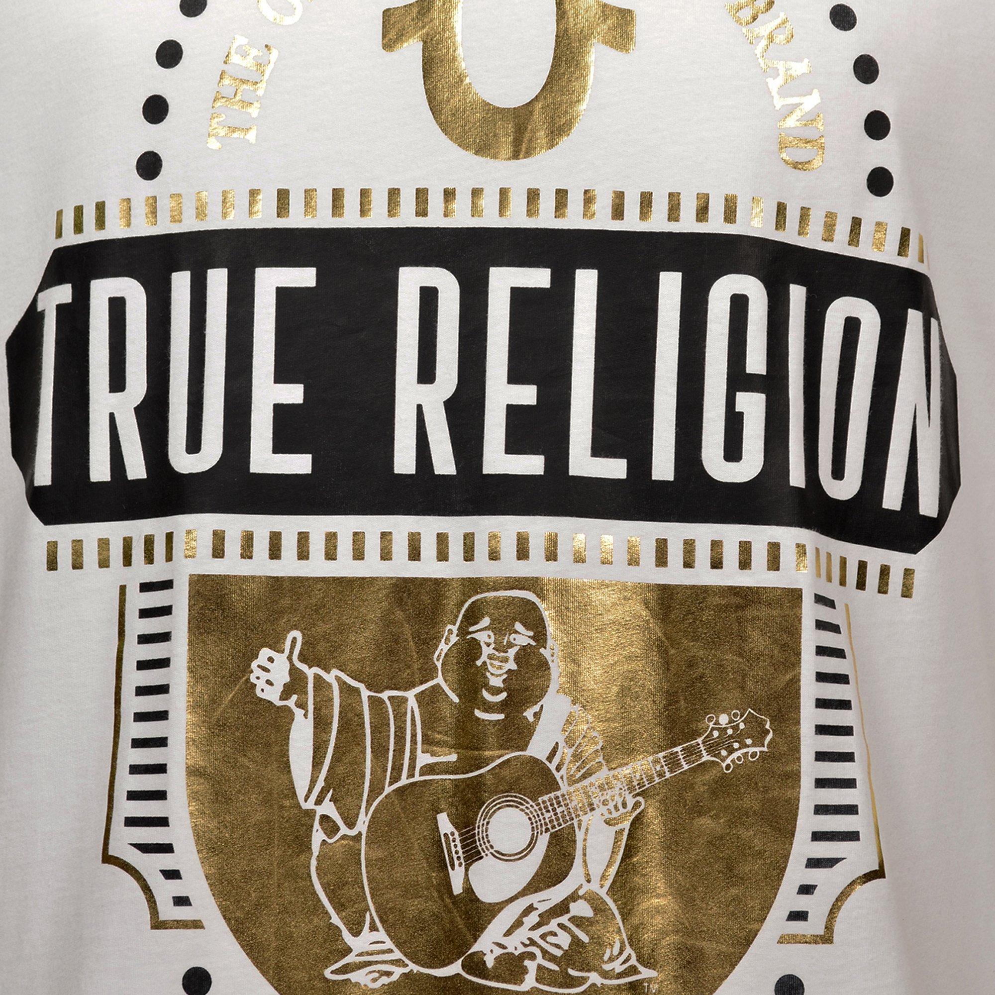 True Religion Men's Heritage Gold Foil Tee - White - WHITE Thumbnail View 4