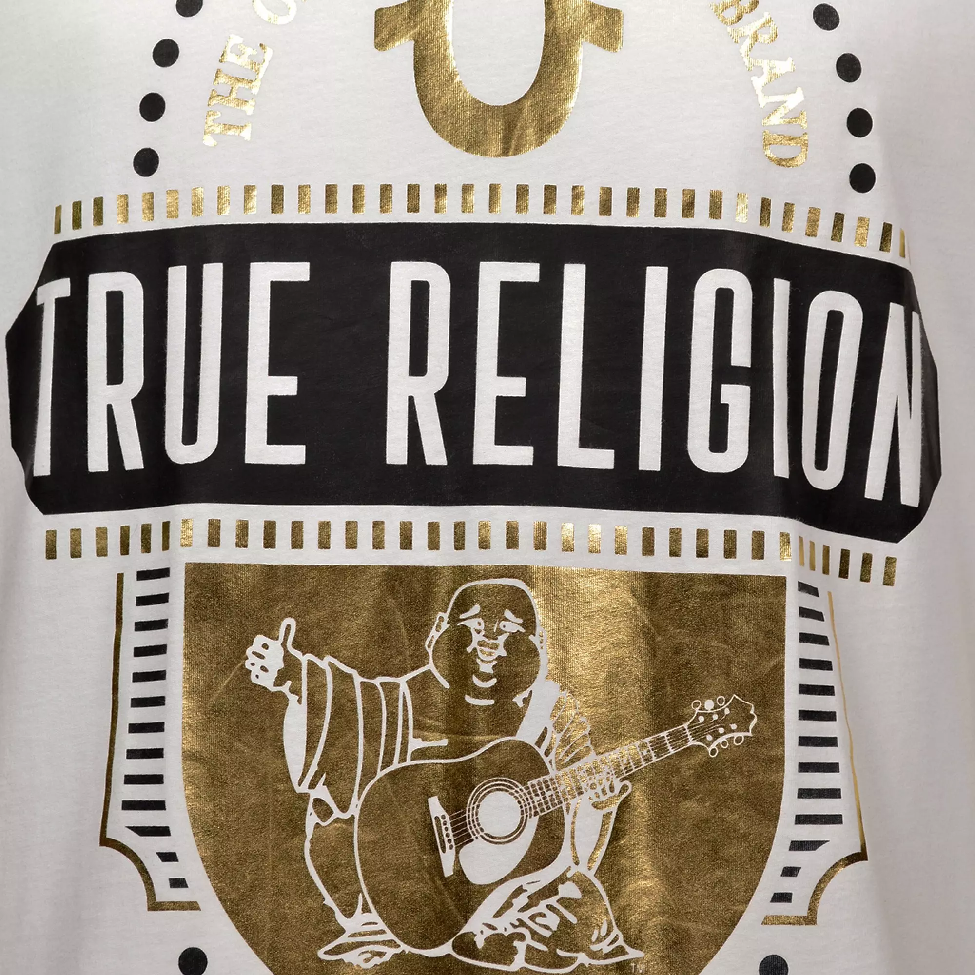 True Religion Men's Heritage Gold Foil Tee - White - WHITE