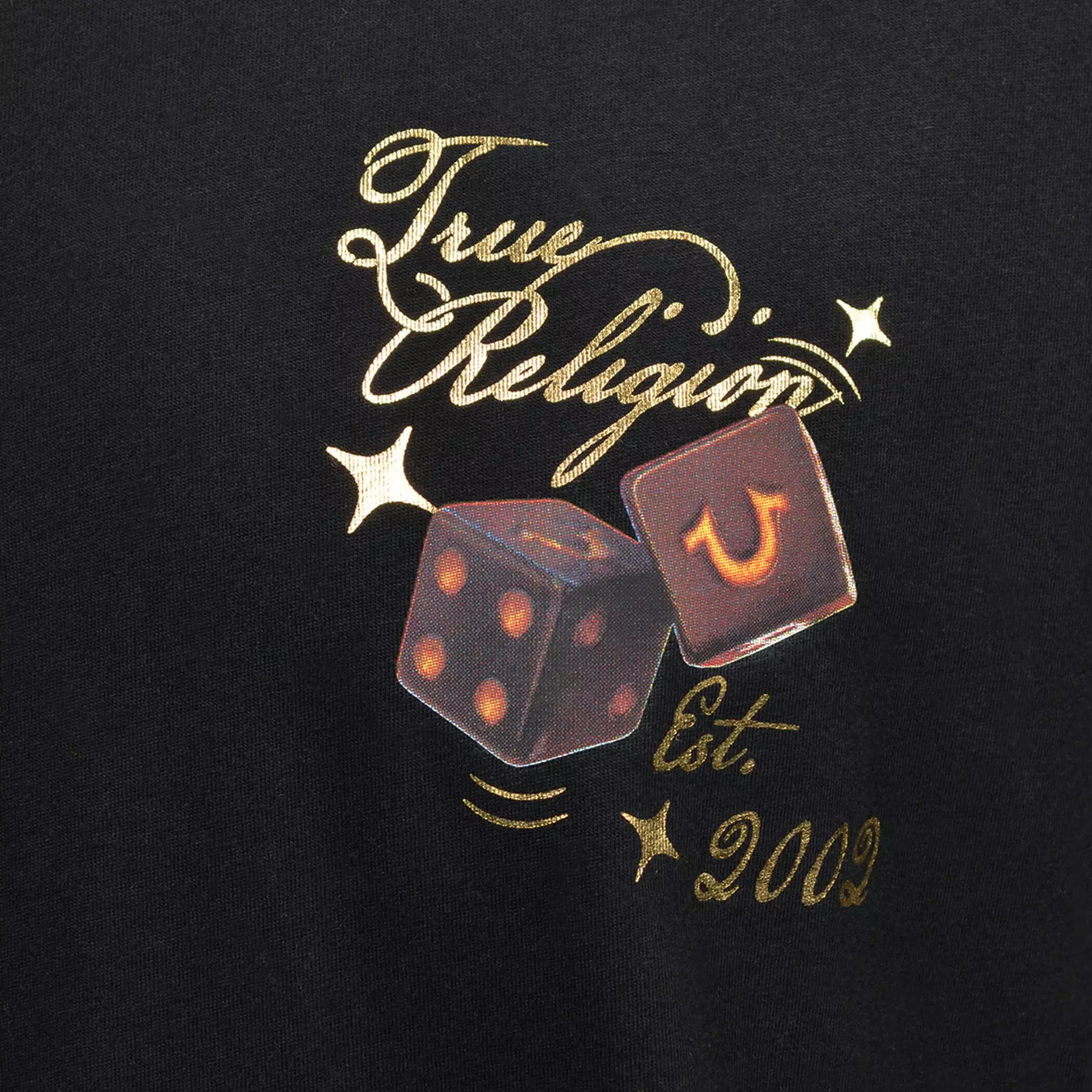 True Religion Men's Dice Tee - Black - BLACK