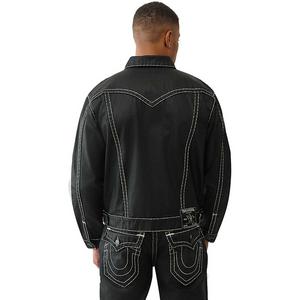 True Religion Men's Oversized Super T Coated Denim Jacket