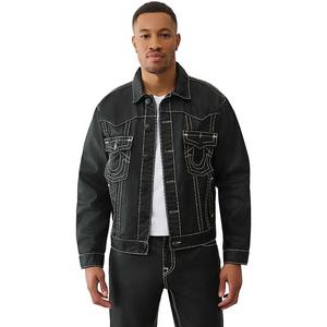True Religion Men's Oversized Super T Coated Denim Jacket