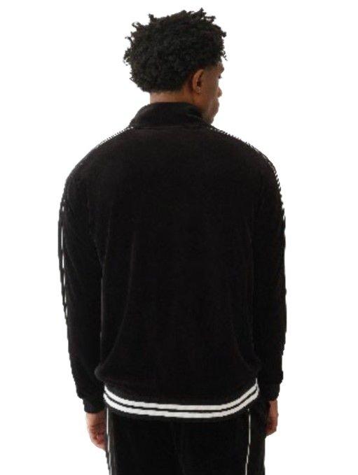 True Religion Men's Logo Patch Velour Track Jacket - BLACK Thumbnail View 3