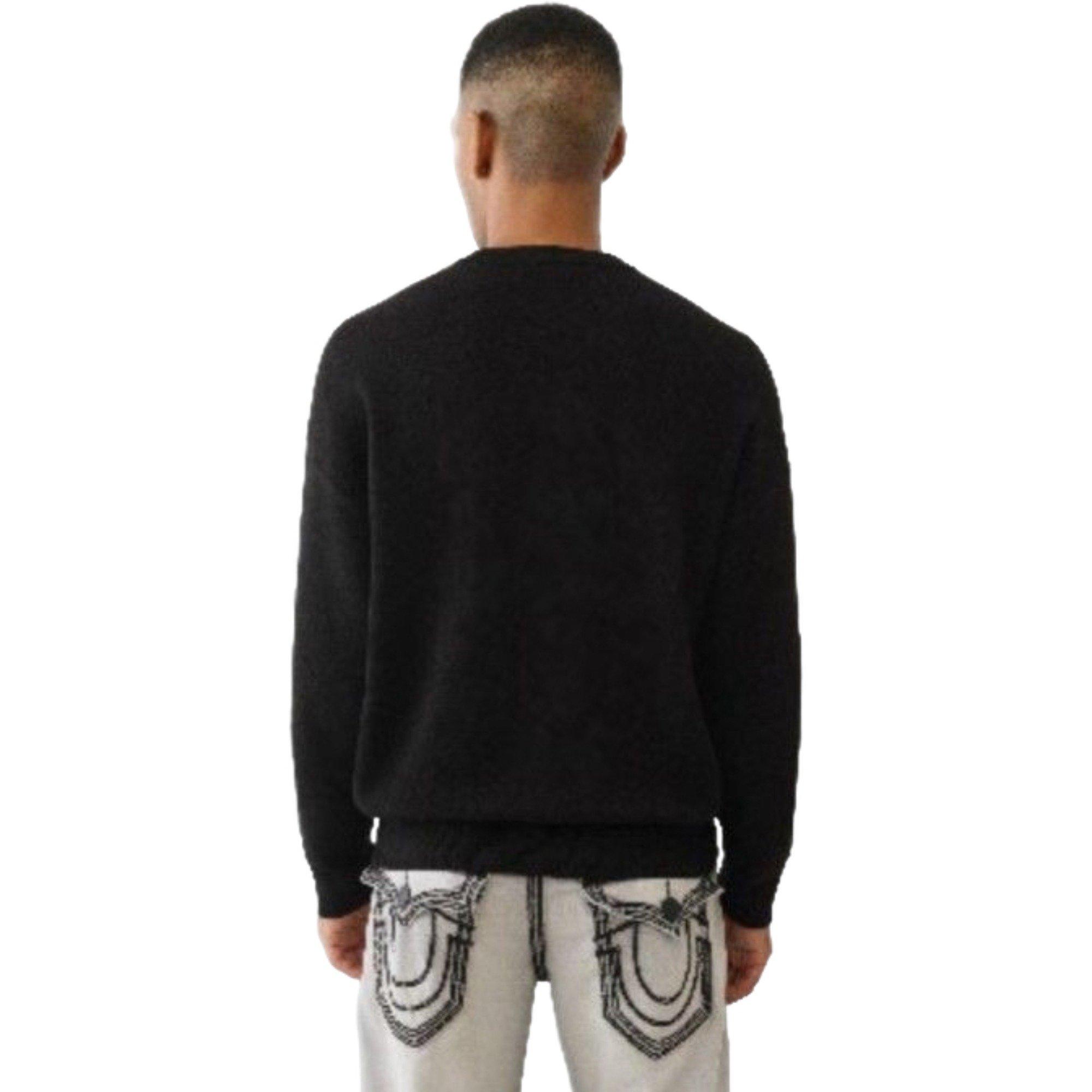 True Religion Men's Cinched Sweater - Black - BLACK Thumbnail View 2