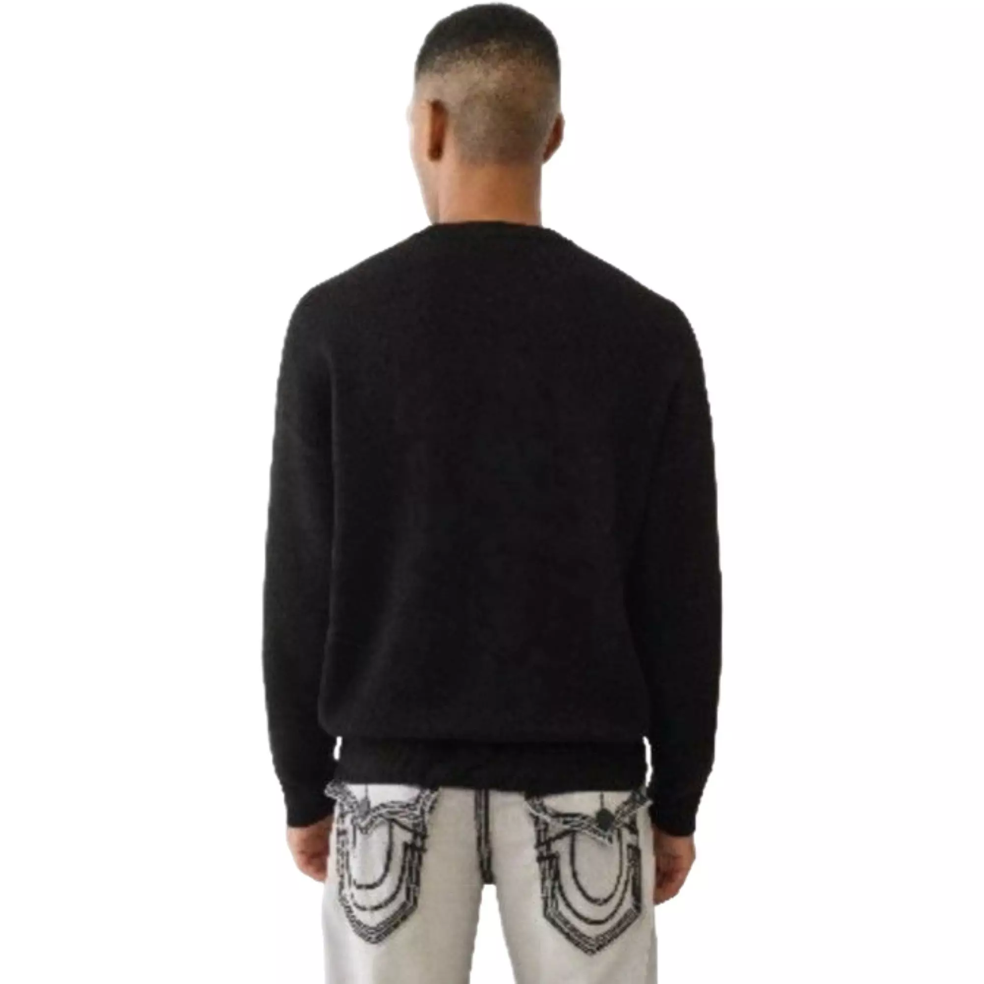 True Religion Men's Cinched Sweater - Black - BLACK