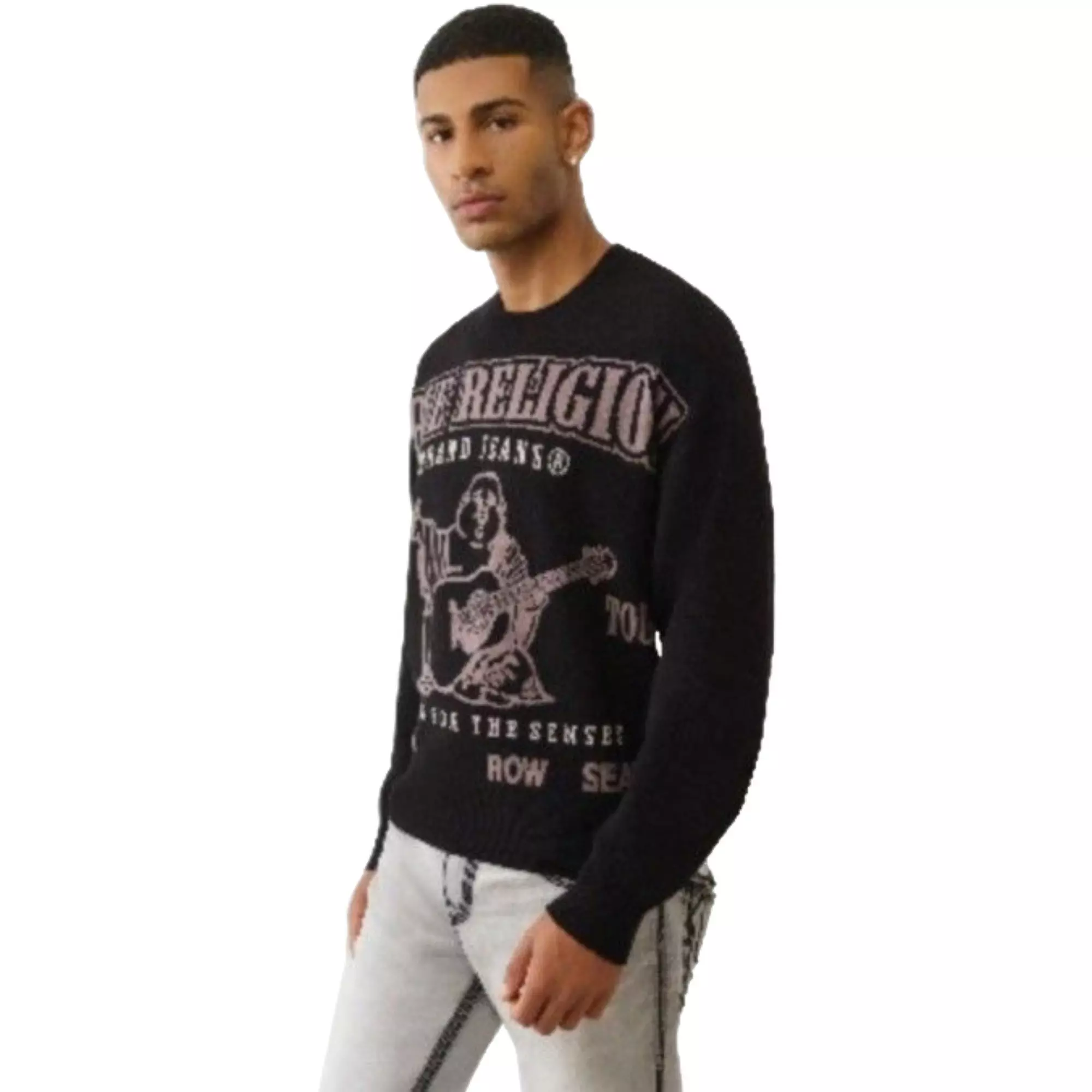 True Religion Men's Cinched Sweater - Black - BLACK