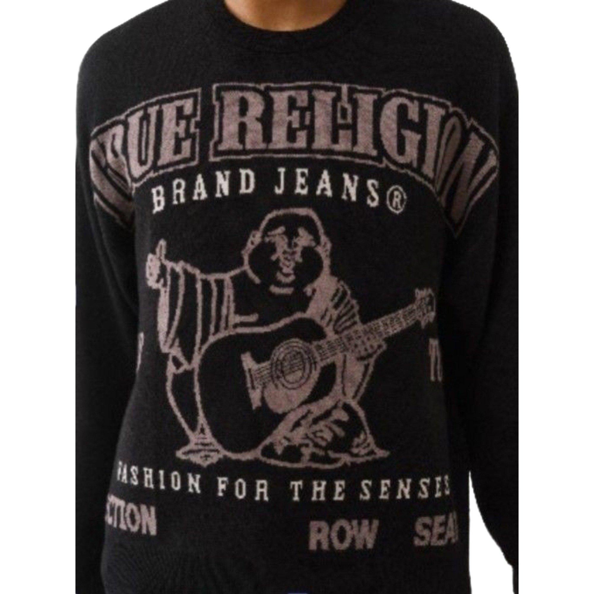 True Religion Men's Cinched Sweater - Black - BLACK Thumbnail View 4