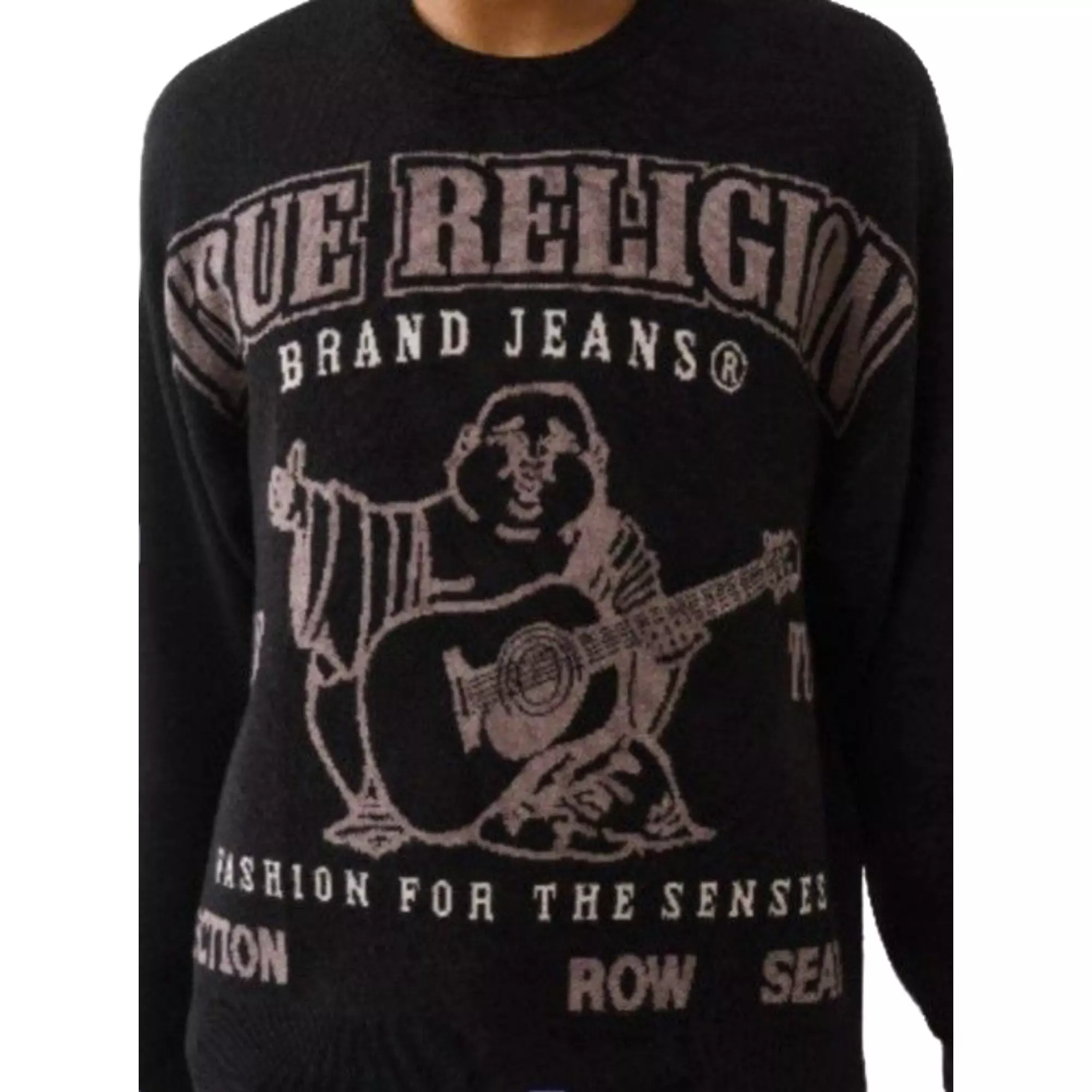 True Religion Men's Cinched Sweater - Black - BLACK