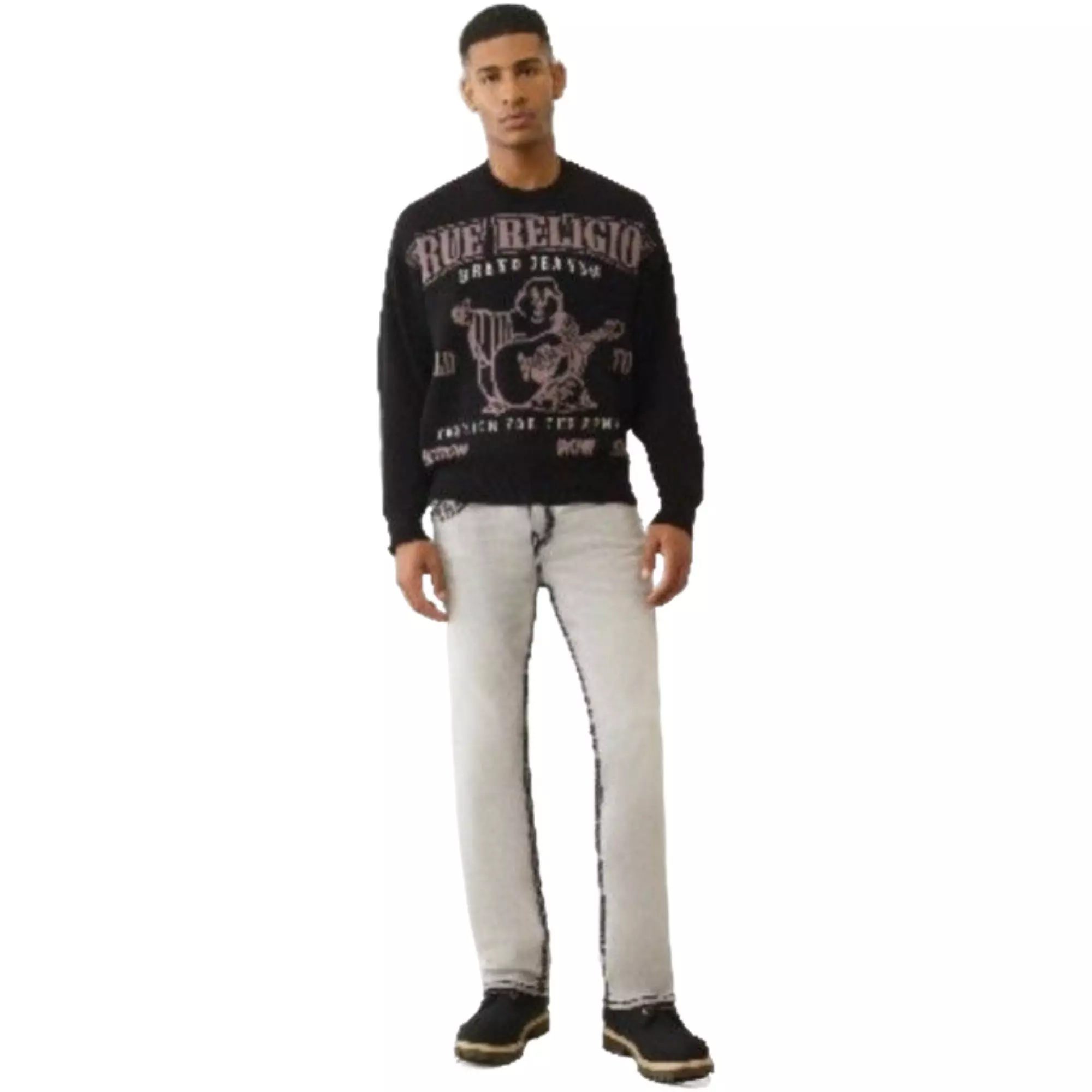 True Religion Men's Cinched Sweater - Black - BLACK