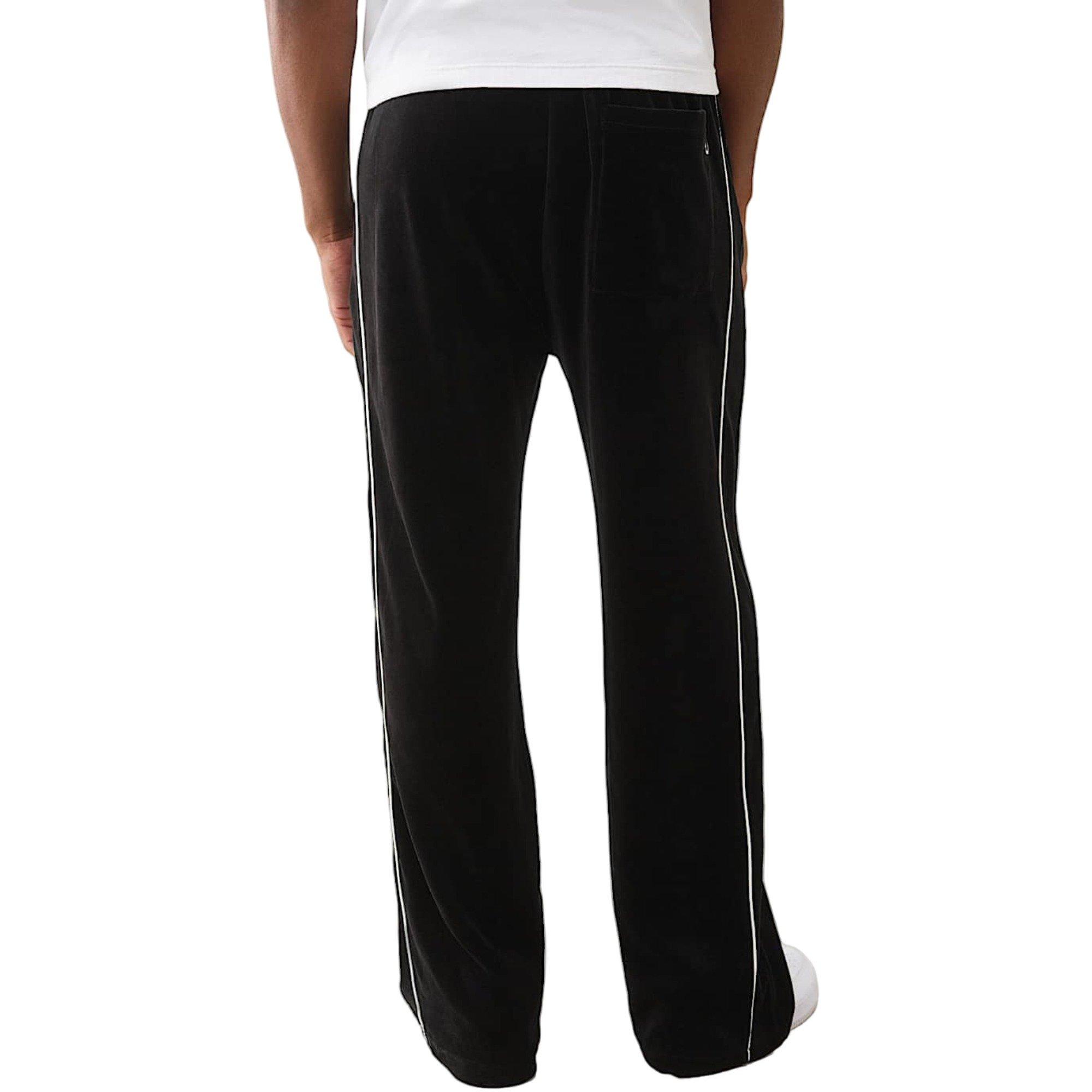 True Religion Men's Logo Patch Velour Track Pants - BLACK Thumbnail View 2