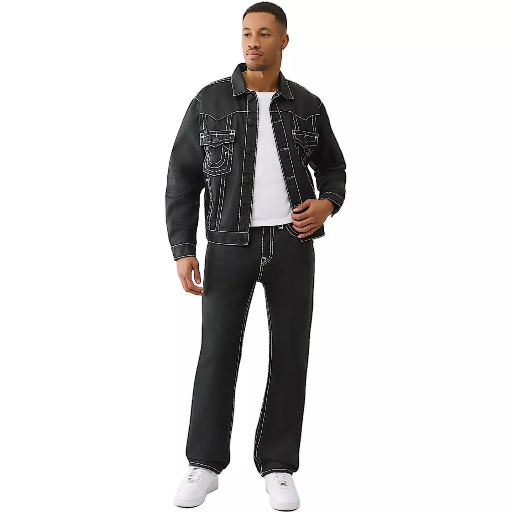 True Religion Men's Bobby Super T Baggy 32" Jean - BLACK