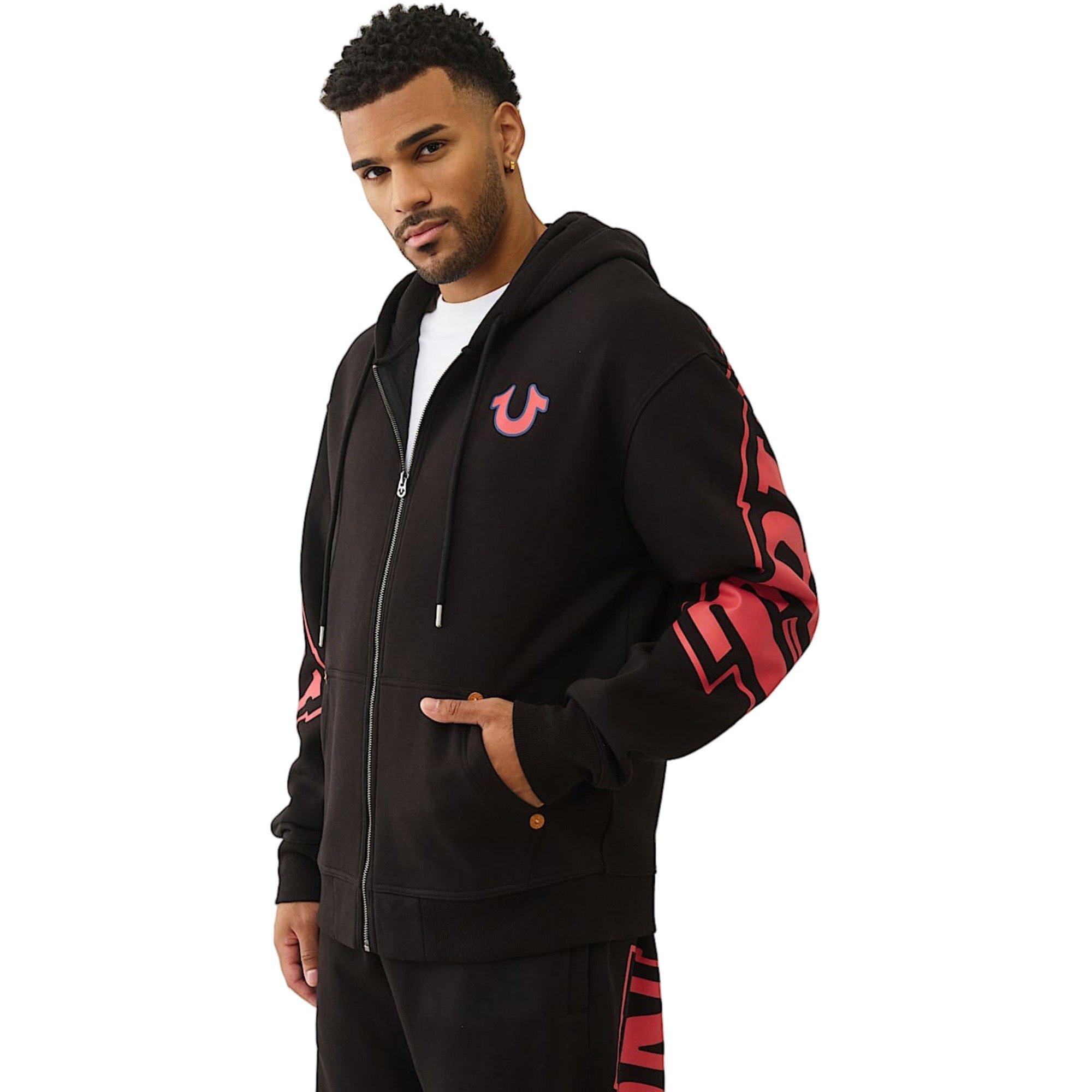 True Religion Men's Arched Logo Full-Zip Jacket - BLACK Thumbnail View 3