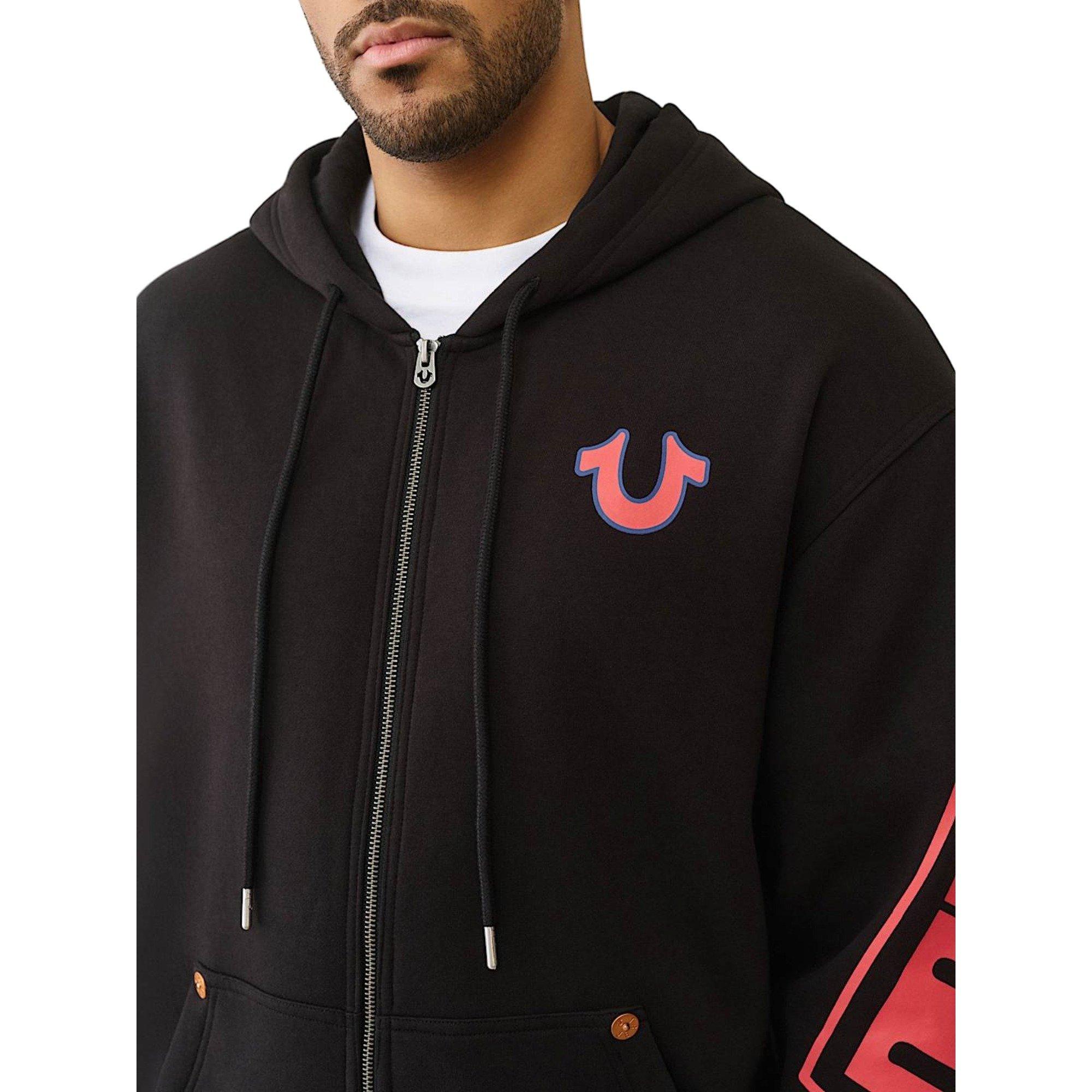 True Religion Men's Arched Logo Full-Zip Jacket - BLACK Thumbnail View 5