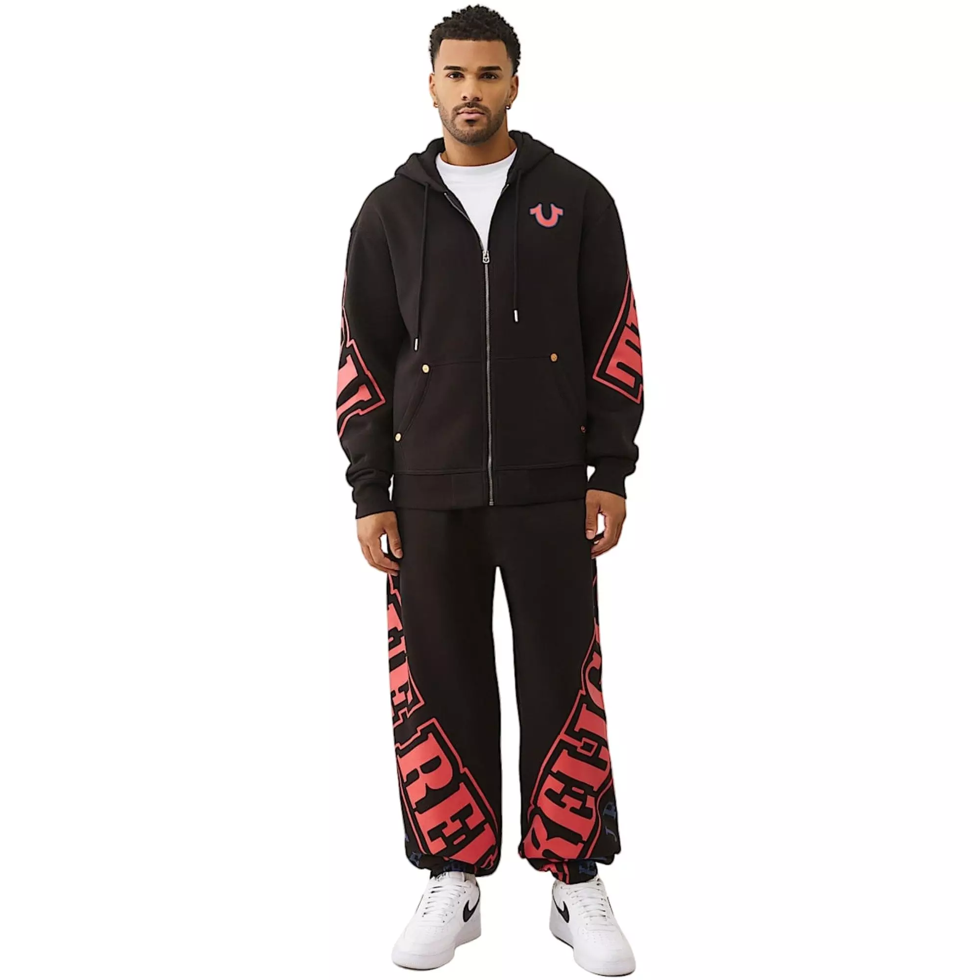 True Religion Men's Arched Logo Full-Zip Jacket - BLACK