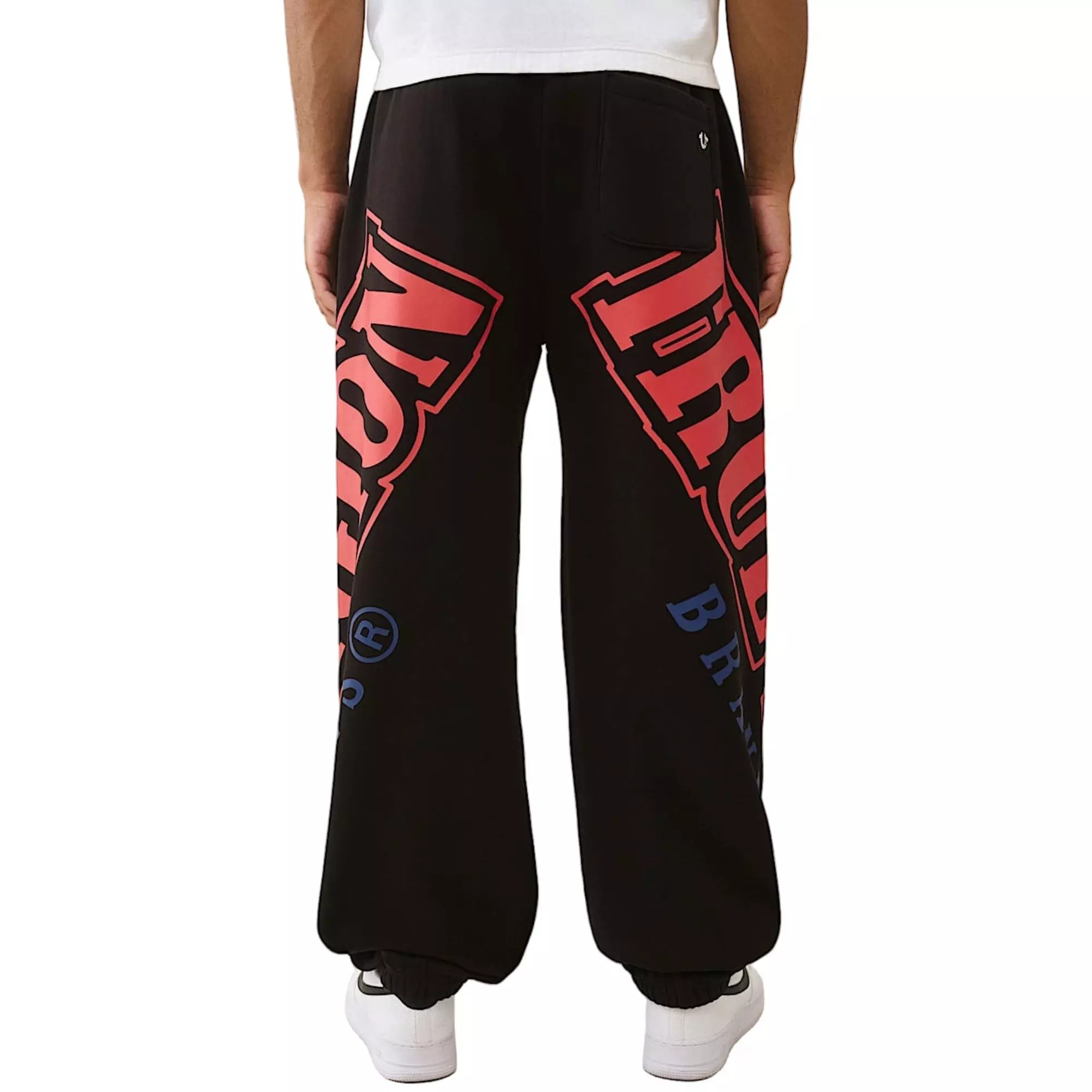 True Religion Men's Arched Logo Baggy Joggers - BLACK