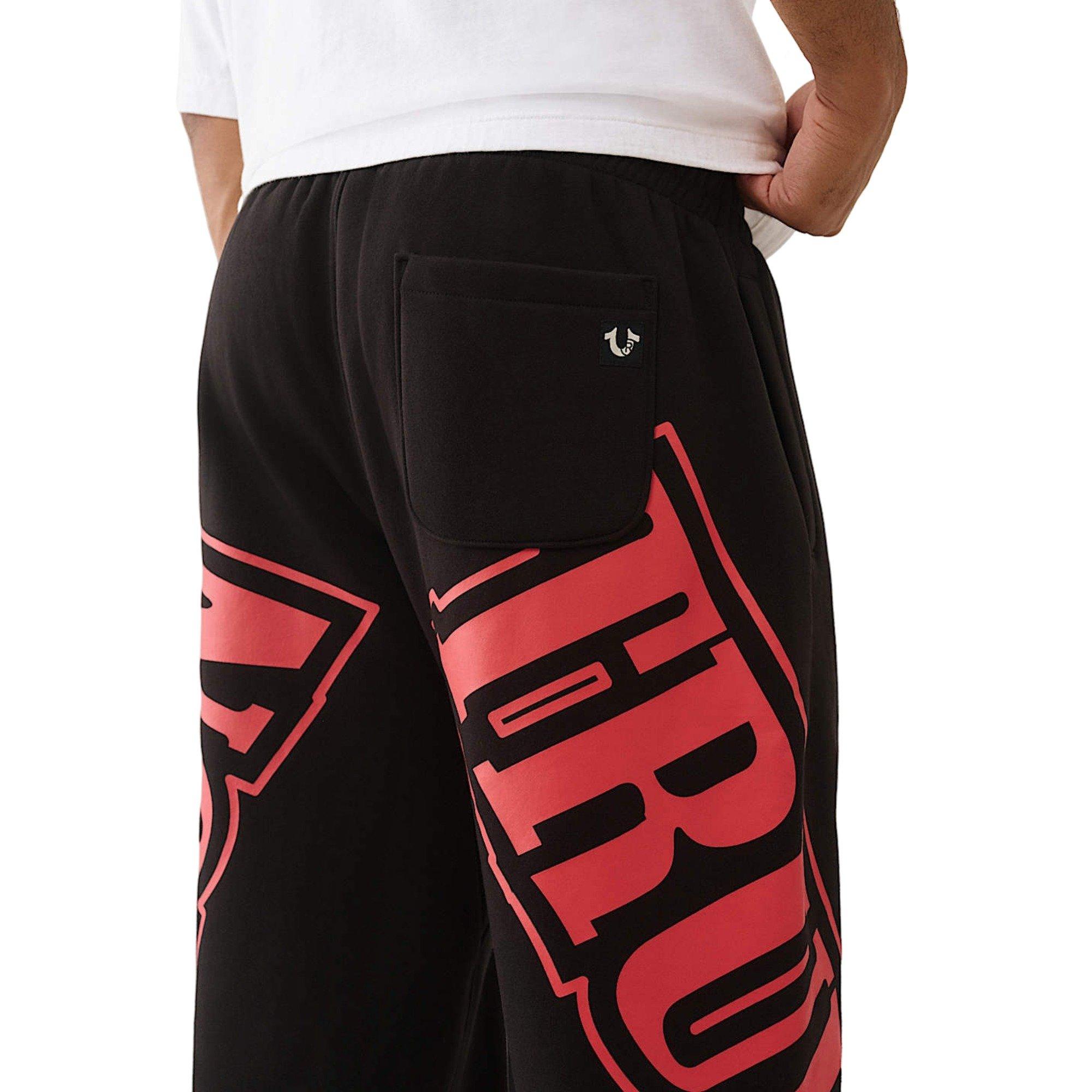 True Religion Men's Arched Logo Baggy Joggers - BLACK Thumbnail View 4