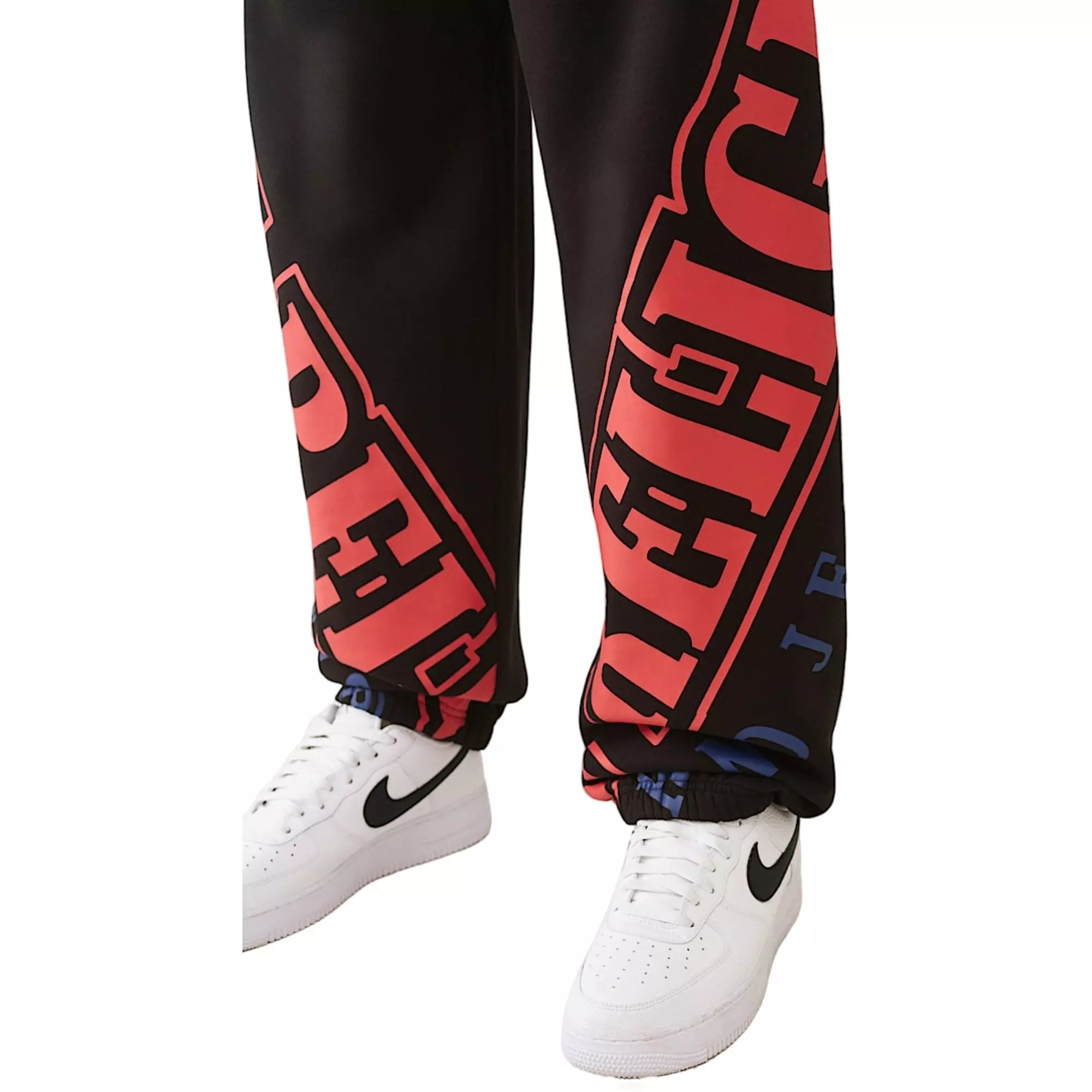 True Religion Men's Arched Logo Baggy Joggers - BLACK