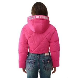 True Religion Women's High Shine Puffer Jacket - Pink