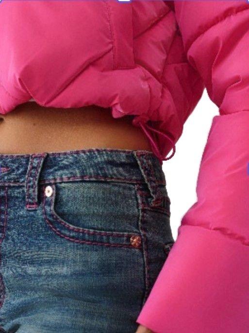 True Religion Women's High Shine Puffer Jacket - Pink - FUCSHIA Thumbnail View 8