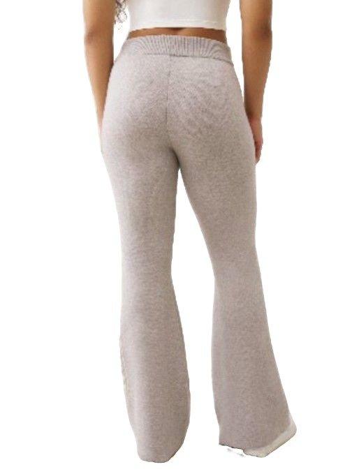 True Religion Women's Sweater Knit Wide Leg Pants - Grey - GREY Thumbnail View 2