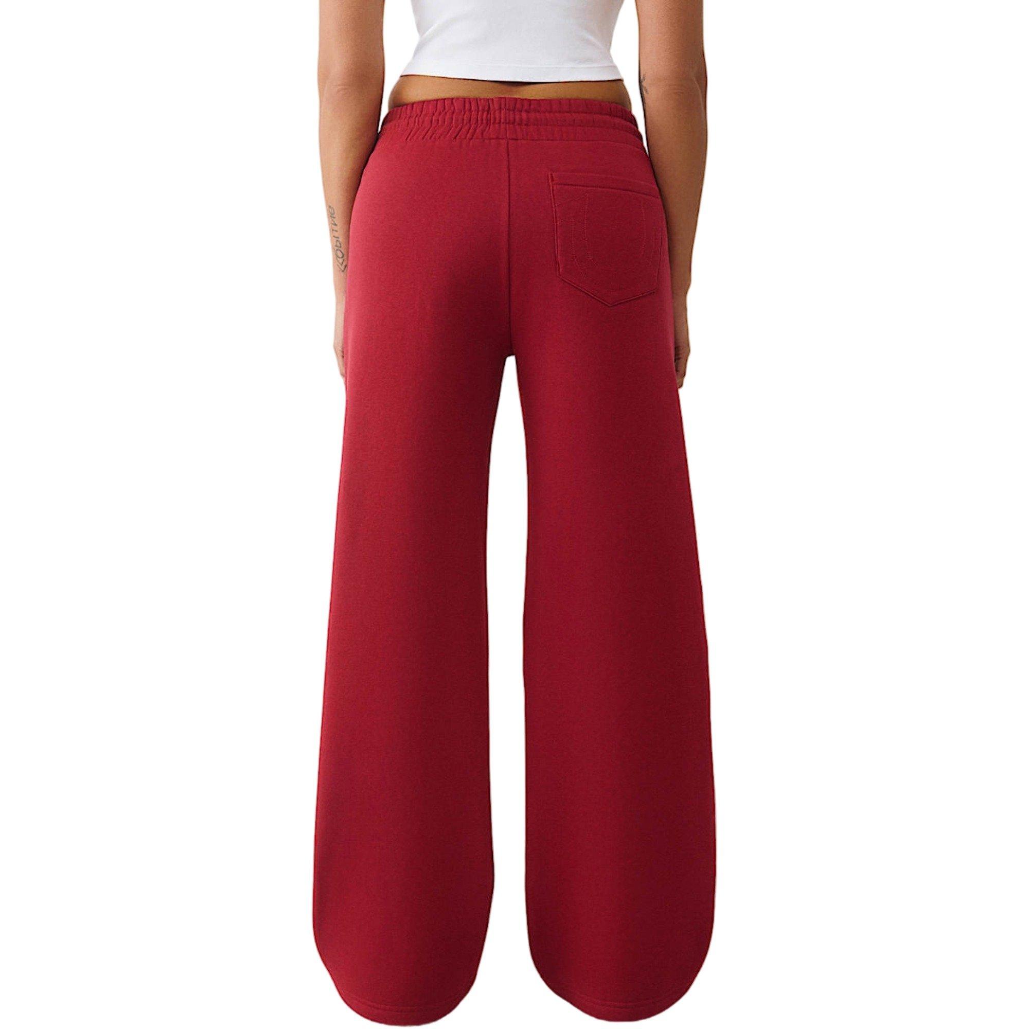 True Religion Women's Crystal Script Wide Leg Pants - PINK Thumbnail View 2