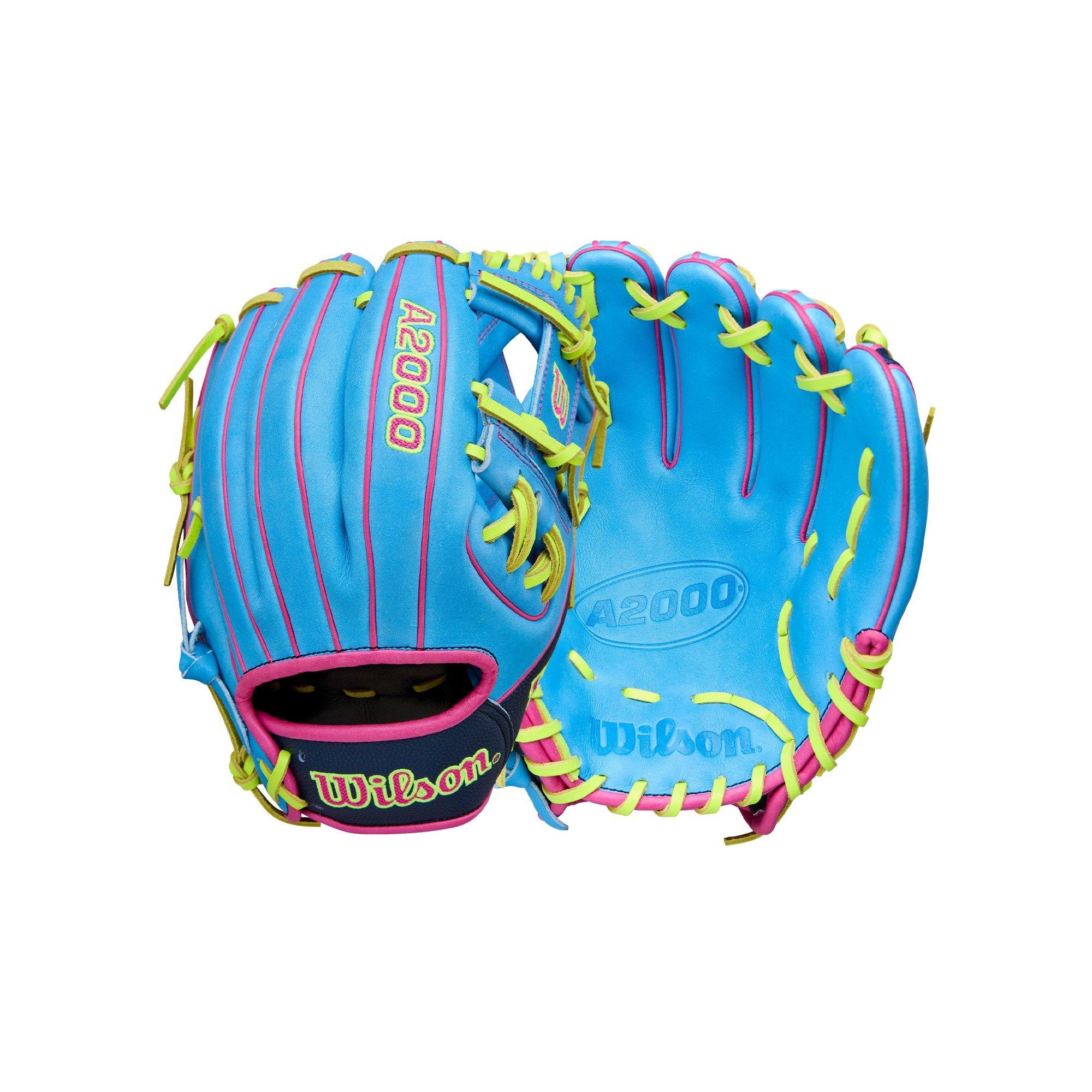 Wilson A2000 1786 11.5” Sky Blue/Navy/Optic Yellow Infield Baseball Glove 2026