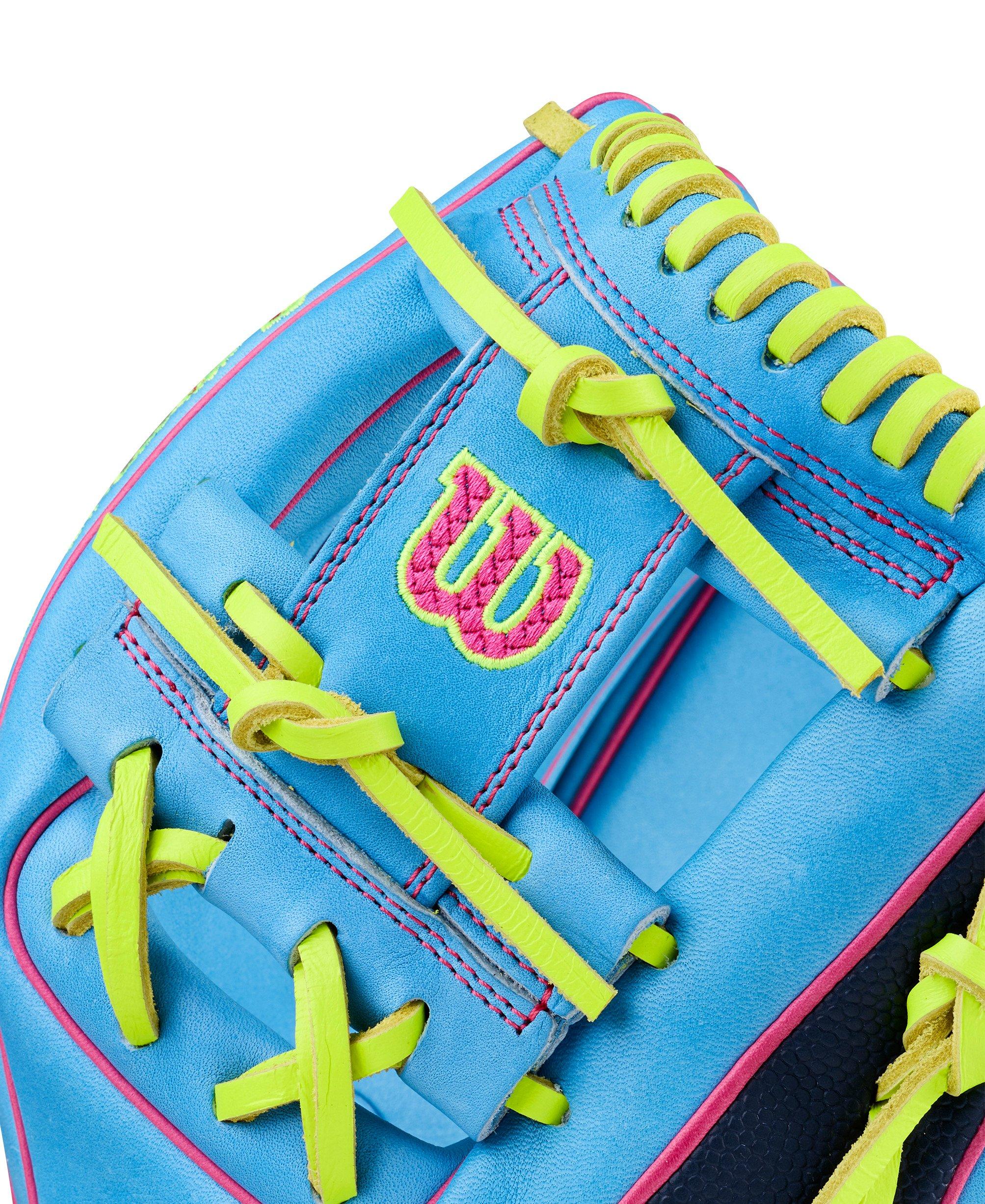 Wilson A2000 1786 11.5” Sky Blue/Navy/Optic Yellow Infield Baseball Glove 2026