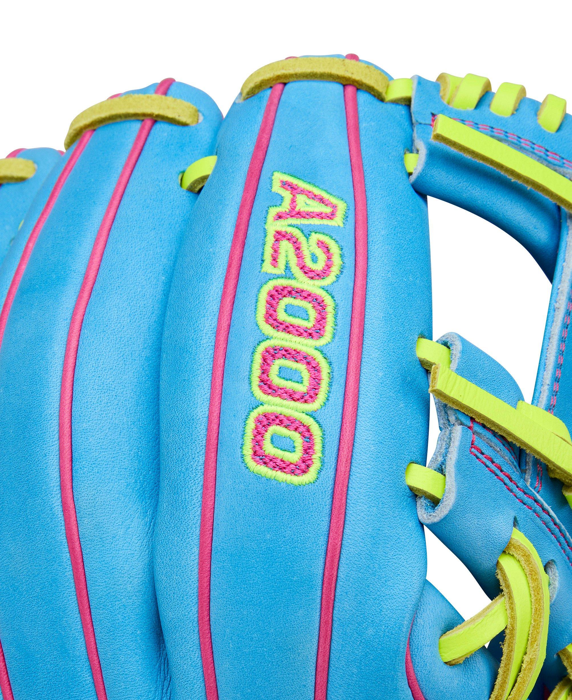 Wilson A2000 1786 11.5” Sky Blue/Navy/Optic Yellow Infield Baseball Glove 2026