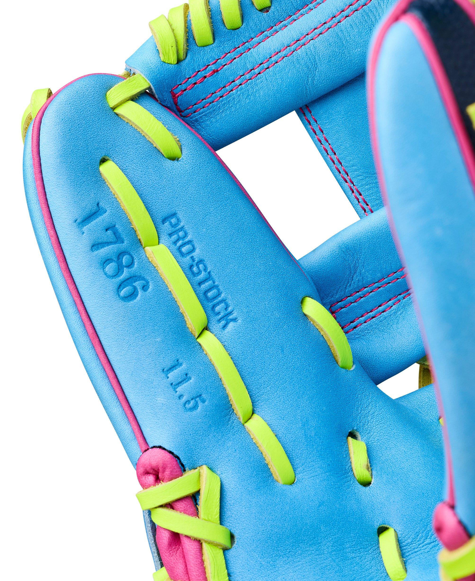 Wilson A2000 1786 11.5” Sky Blue/Navy/Optic Yellow Infield Baseball Glove 2026