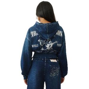 True Religion Women's Washed Indigo Hoodie