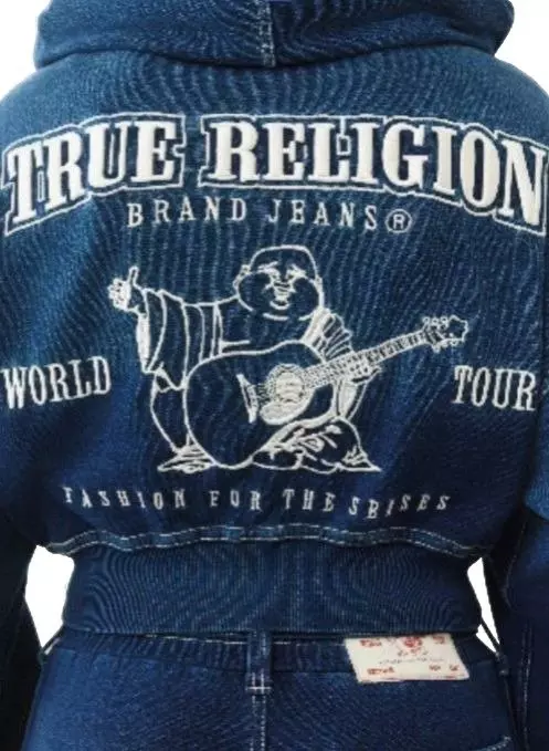 True Religion Women's Washed Indigo Hoodie - DENIM