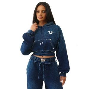 True Religion Women's Washed Indigo Hoodie