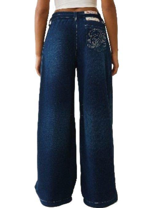 True Religion Women's Washed Indigo Barrel Pants - DENIM Thumbnail View 2