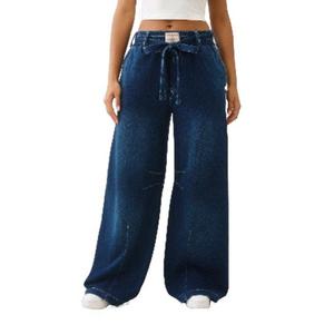 True Religion Women's Washed Indigo Barrel Pants