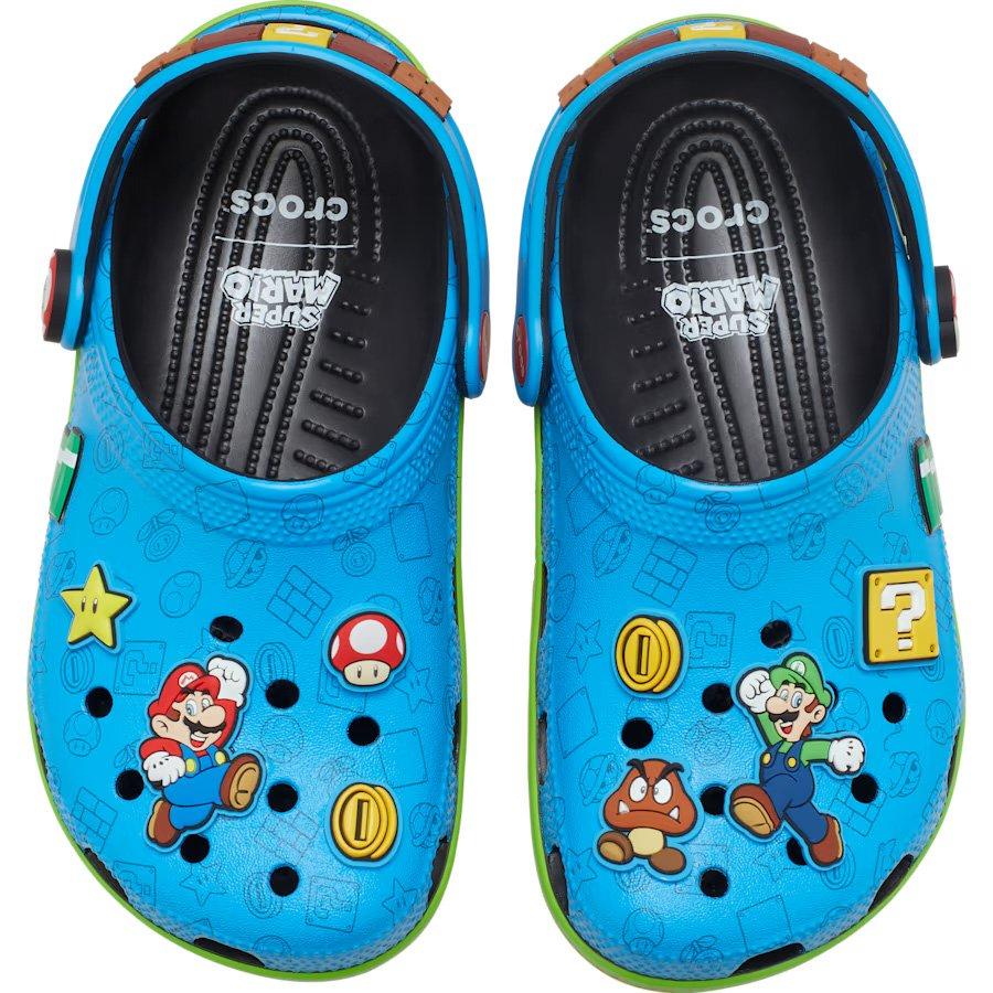 Crocs x Super Mario Classic Grade School Kids' Clog - BLUE Thumbnail View 4