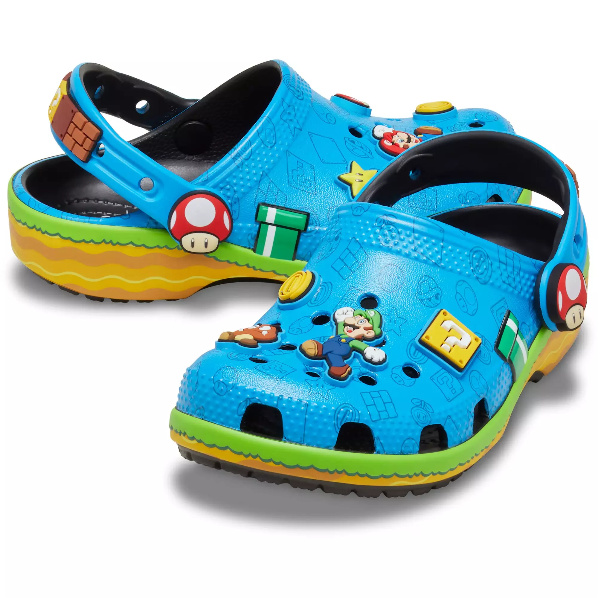 Crocs x Super Mario Classic Grade School Kids' Clog - BLUE