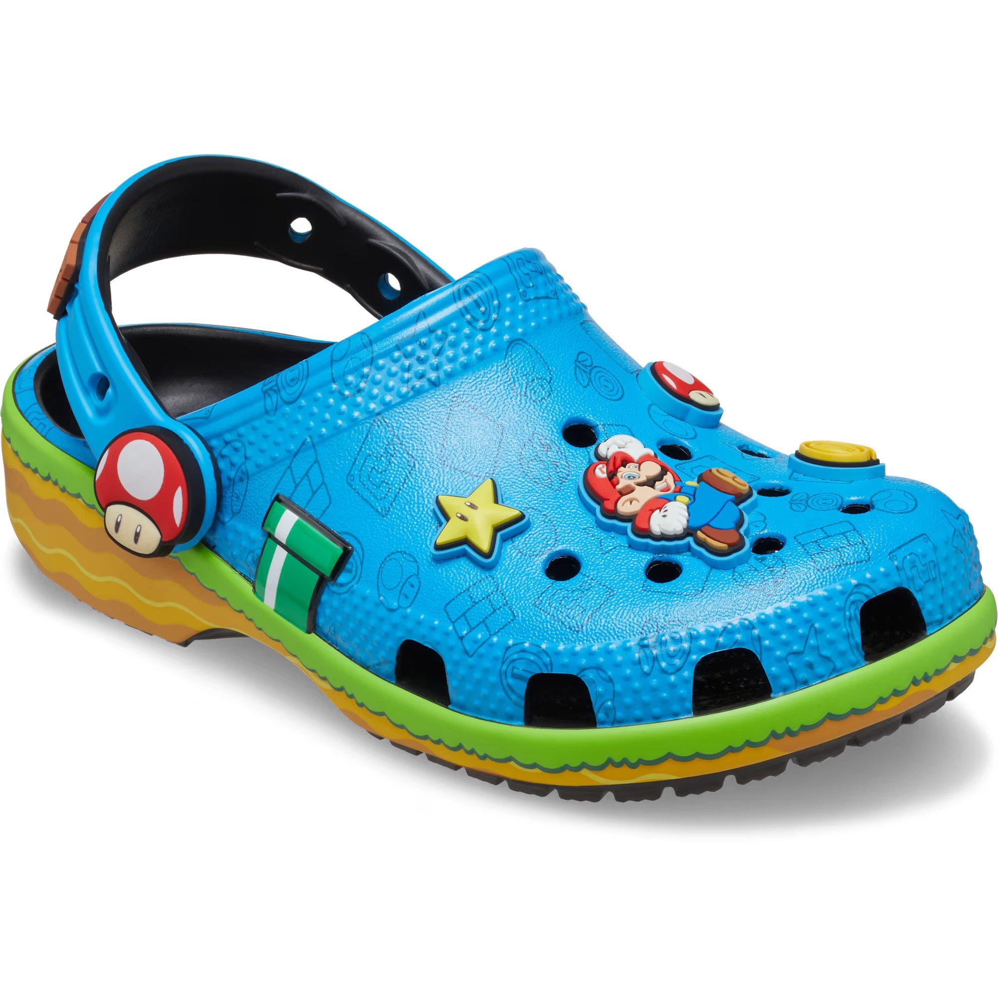 Crocs x Super Mario Classic Grade School Kids' Clog - BLUE Thumbnail View 6