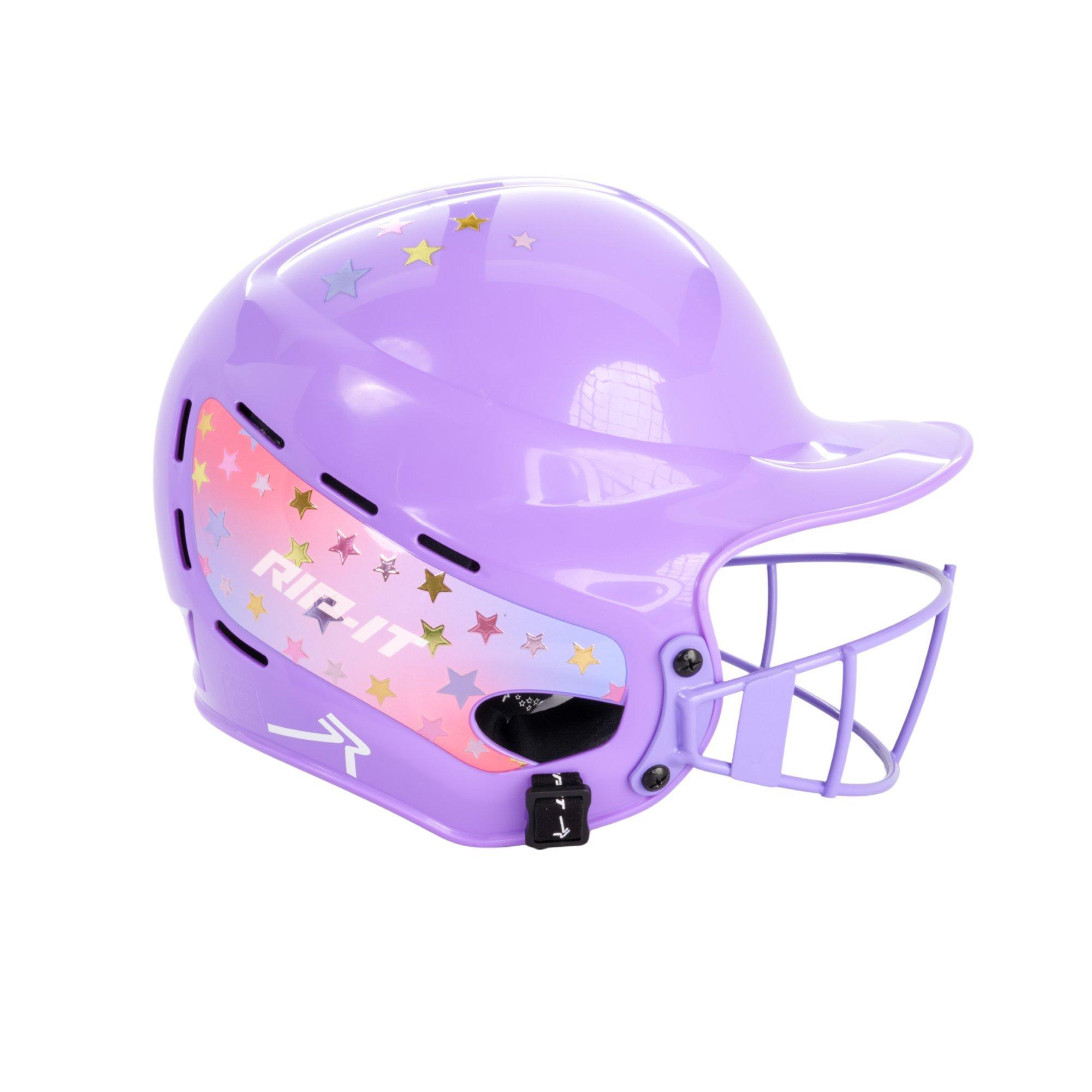 RIP-IT Girls' Play Ball Starlight Softball Batting Helmet - Purple - PURPLE Thumbnail View 1