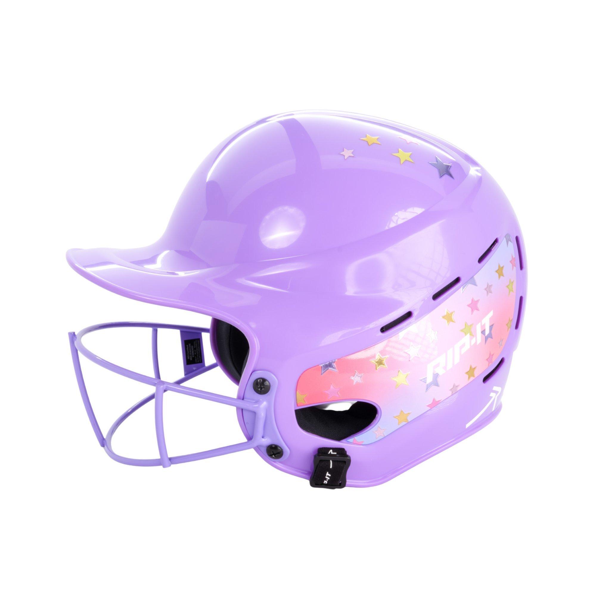 RIP-IT Girls' Play Ball Starlight Softball Batting Helmet - Purple - PURPLE Thumbnail View 2