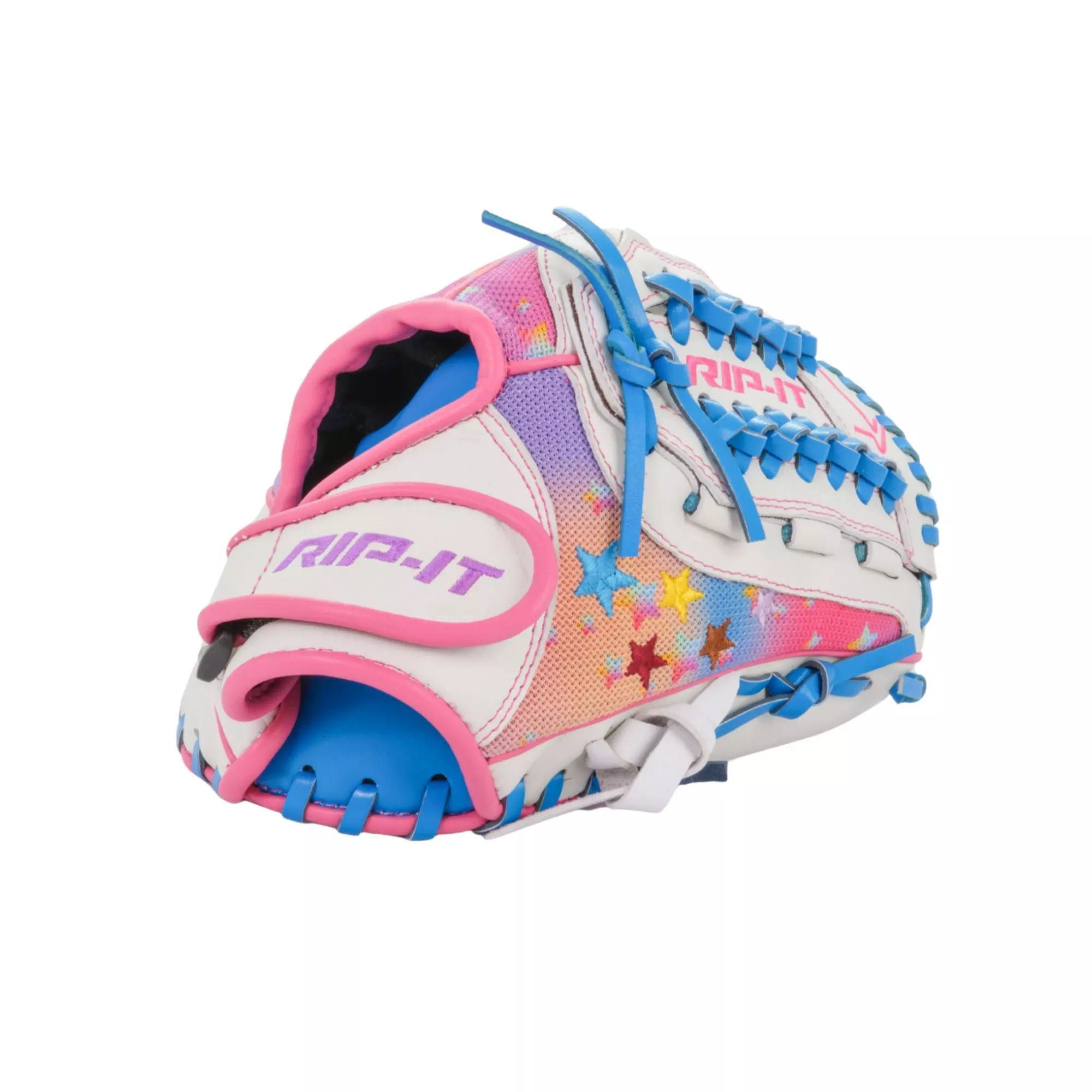 RIP-IT Girls' Play Ball Starlight 11" Softball Fielders Glove - WHITE/MULTI