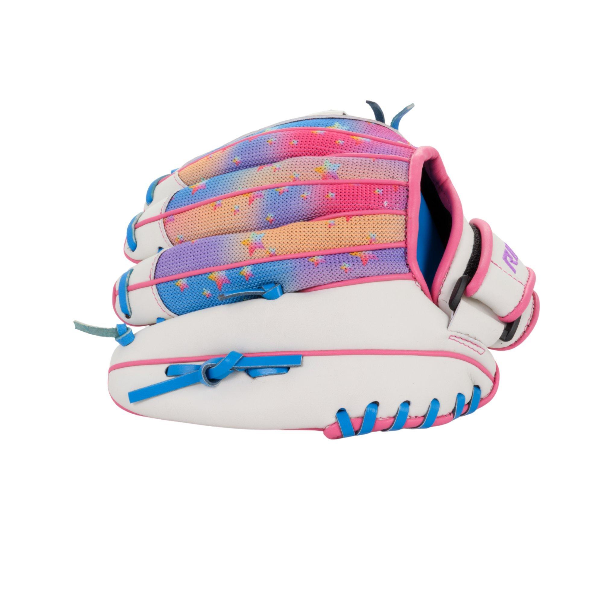 RIP-IT Girls' Play Ball Starlight 11" Softball Fielders Glove - WHITE/MULTI Thumbnail View 4