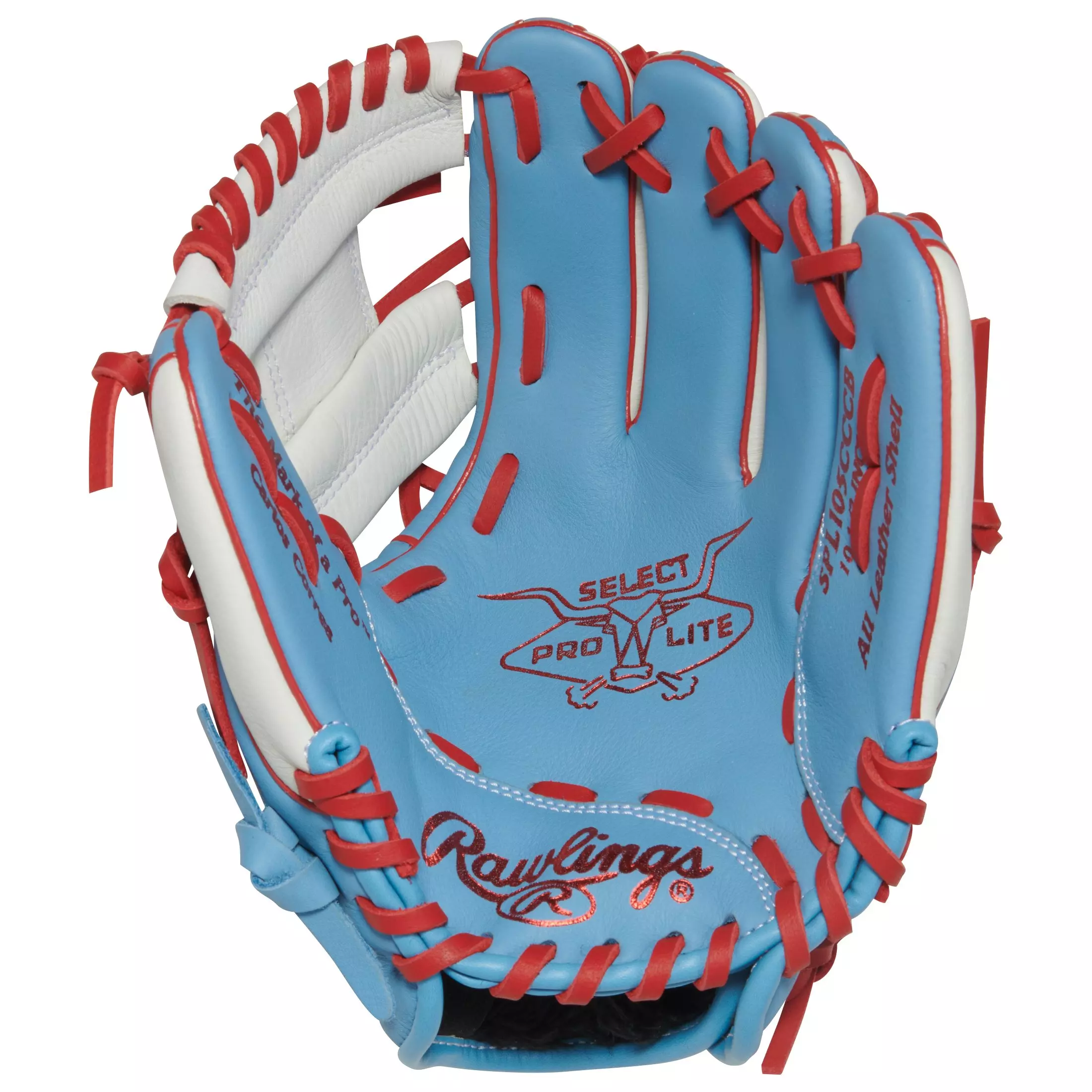 Rawlings Select Pro Lite Carlos Correa Youth 10.5" Baseball Glove - LT BLUE/RED