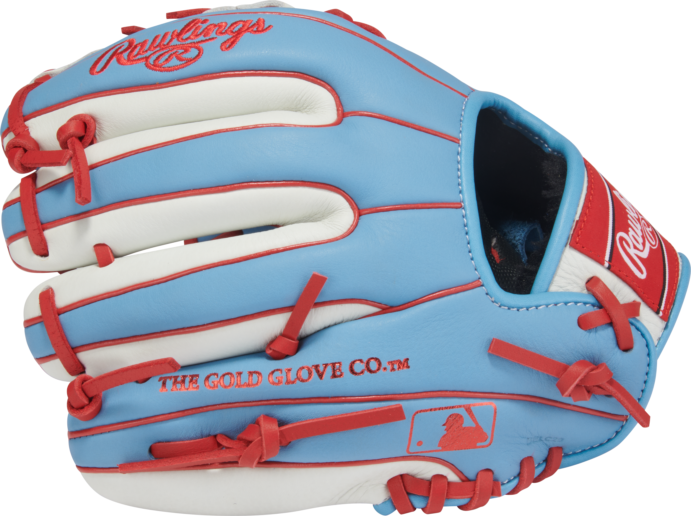Rawlings Select Pro Lite Carlos Correa Youth 10.5" Baseball Glove - LT BLUE/RED Thumbnail View 3