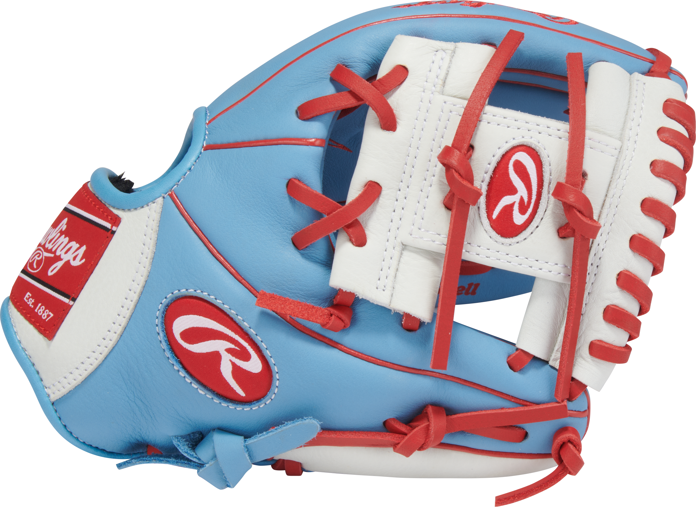 Rawlings Select Pro Lite Carlos Correa Youth 10.5" Baseball Glove - LT BLUE/RED Thumbnail View 4