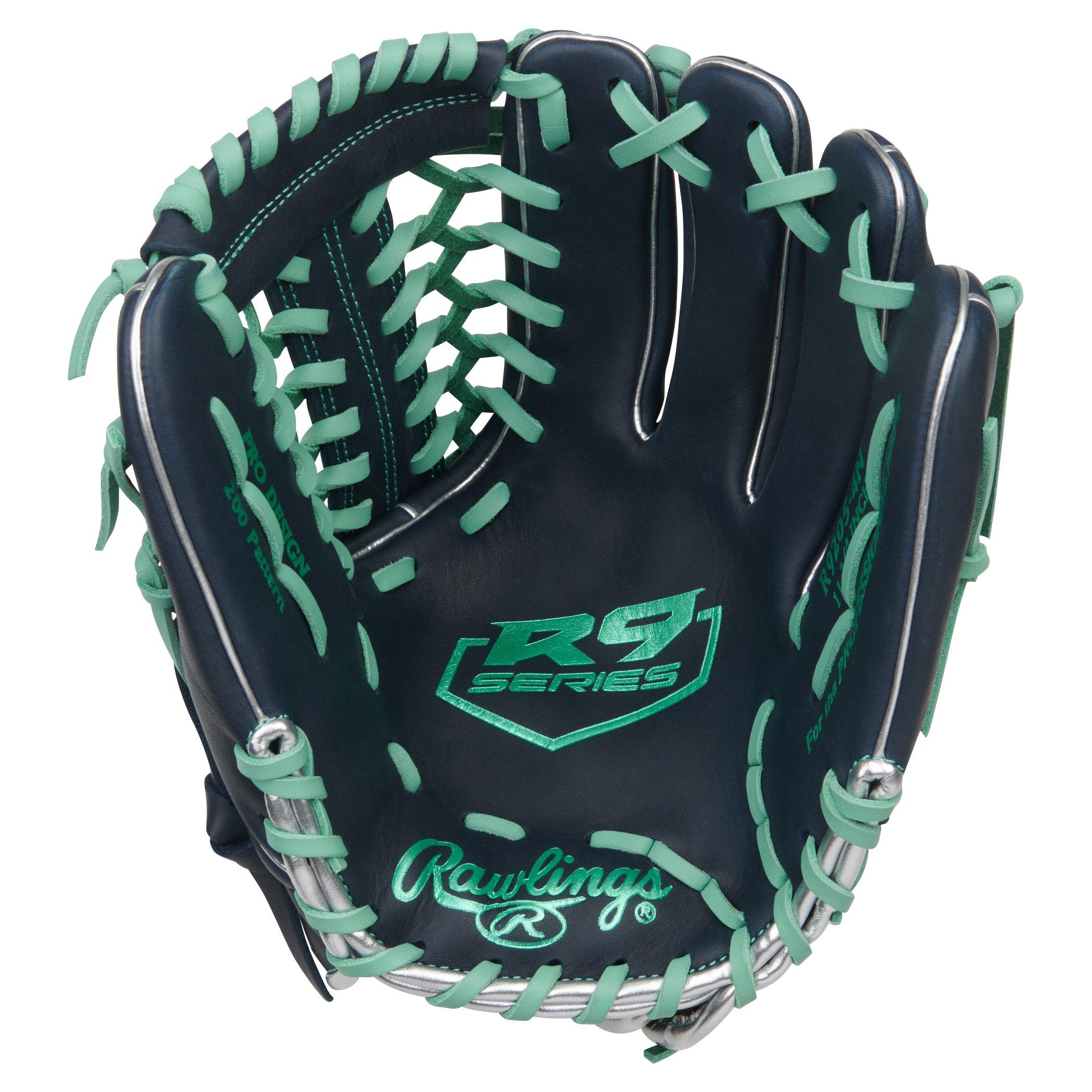 Rawlings R9 Series 11.75" Baseball Fielders Glove - NAVY/TEAL Thumbnail View 2