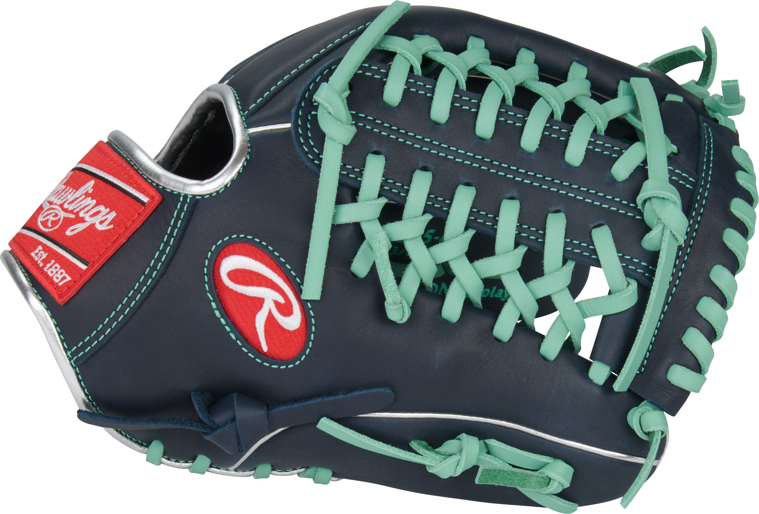 Rawlings R9 Series 11.75" Baseball Fielders Glove - NAVY/TEAL Thumbnail View 3