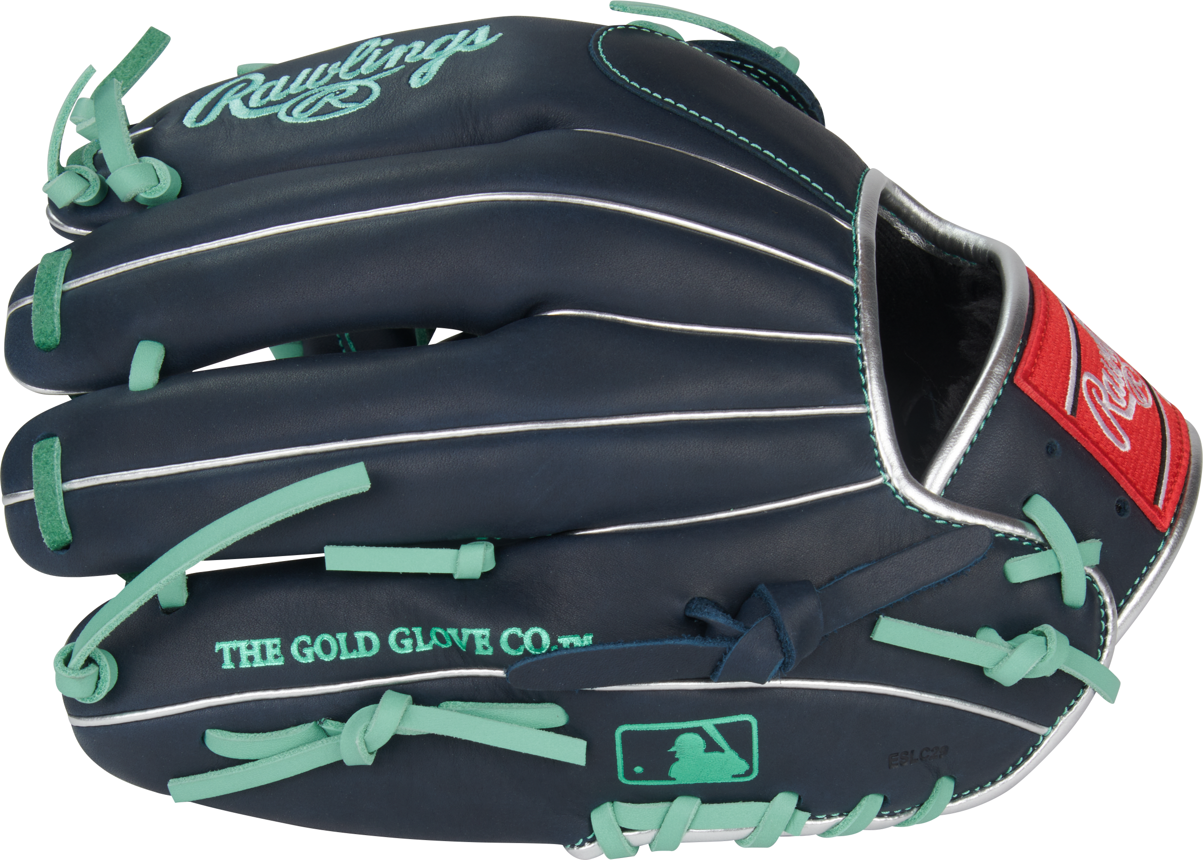 Rawlings R9 Series 11.75" Baseball Fielders Glove - NAVY/TEAL Thumbnail View 4